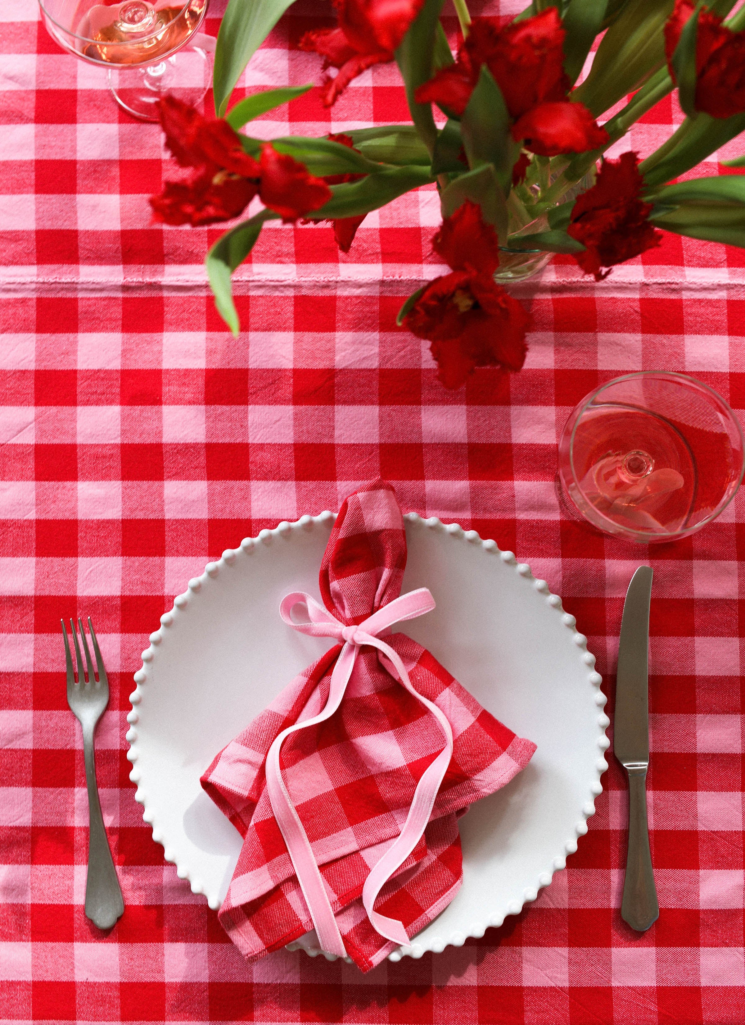 GINGHAM -  Valentine Napkins