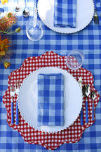 MINI GINGHAM - Red Scalloped Edge Placemat