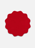 SOLID - Red Quilted Scallop Edge Placemat