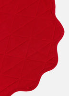 SOLID - Red Quilted Scallop Edge Placemat