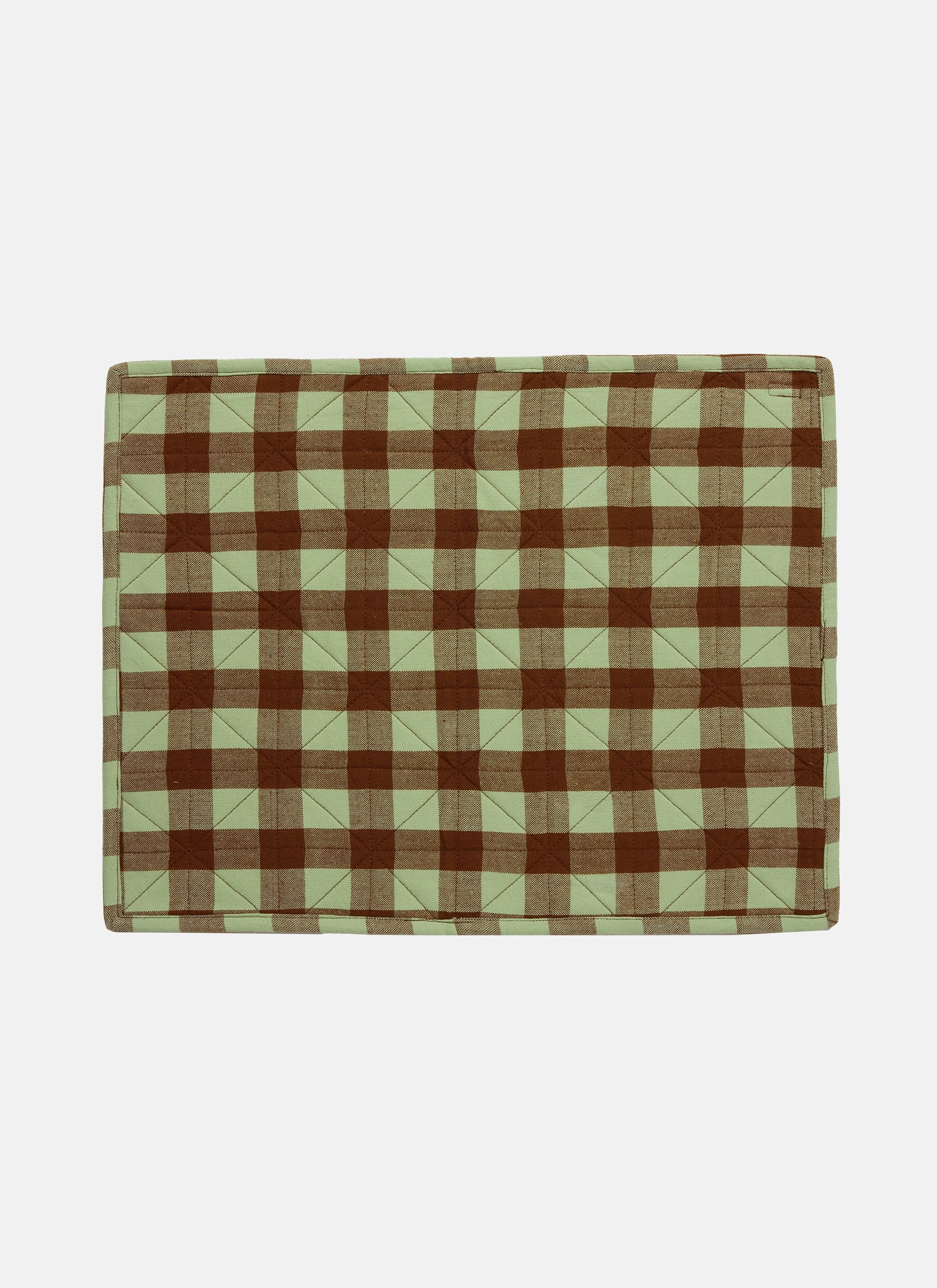 GINGHAM - Avocado Quilted Placemat