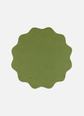 SOLID - Light Green Quilted Scallop Edge Placemat