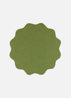 SOLID - Light Green Quilted Scallop Edge Placemat