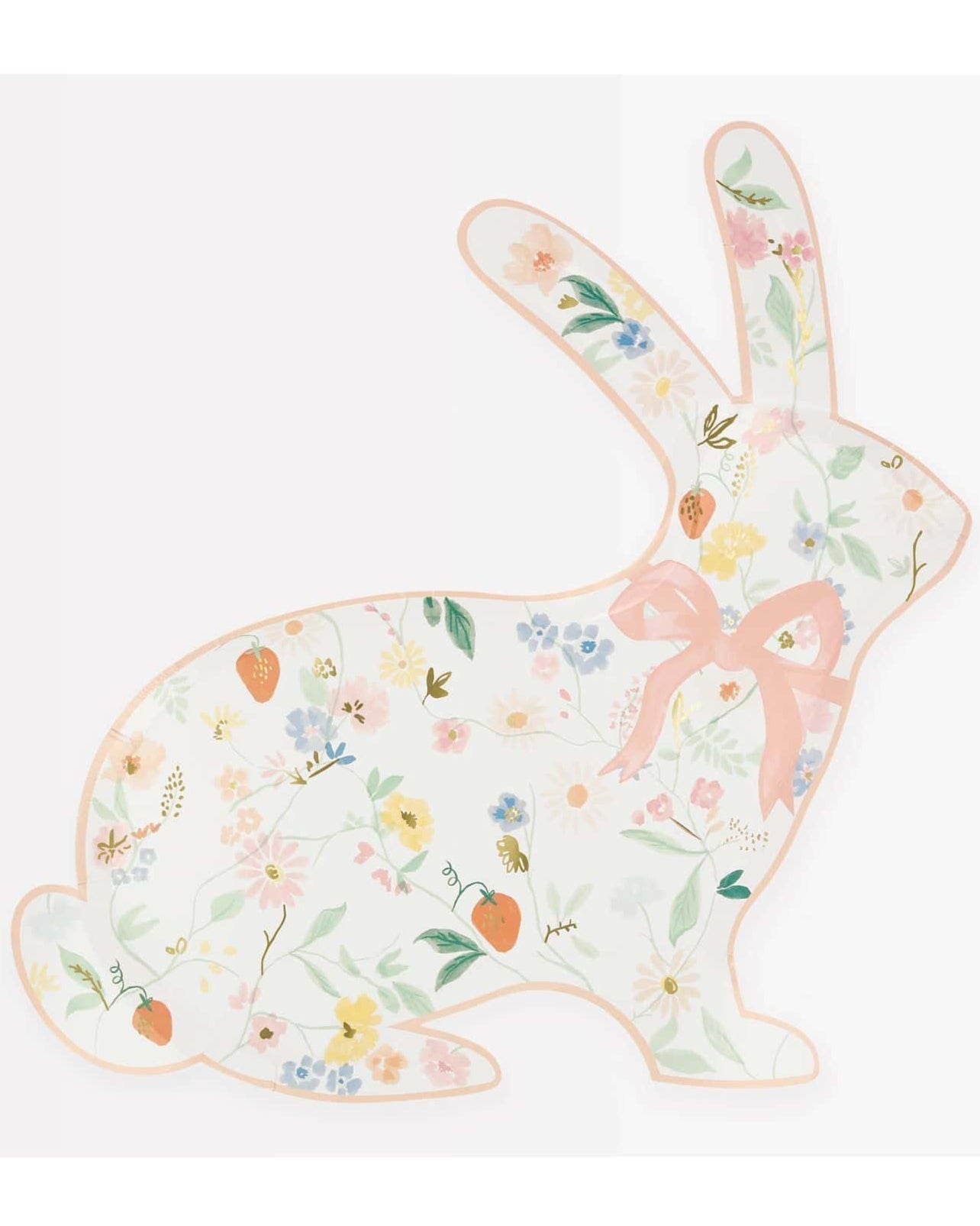 Elegant Floral Bunny Shaped Plates