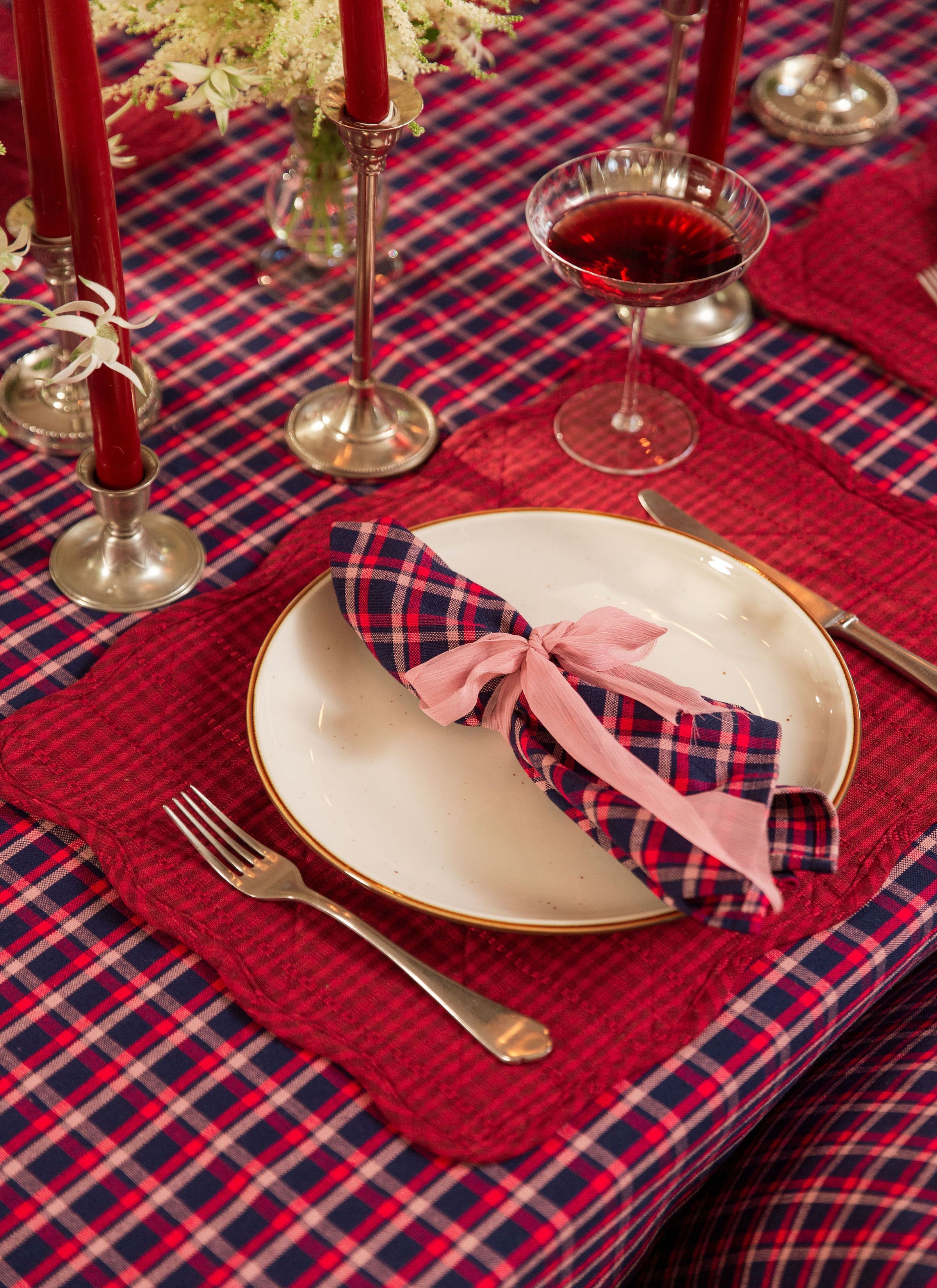 HTH x NICKEY KEHOE - Alexandra Plaid Navy Napkins