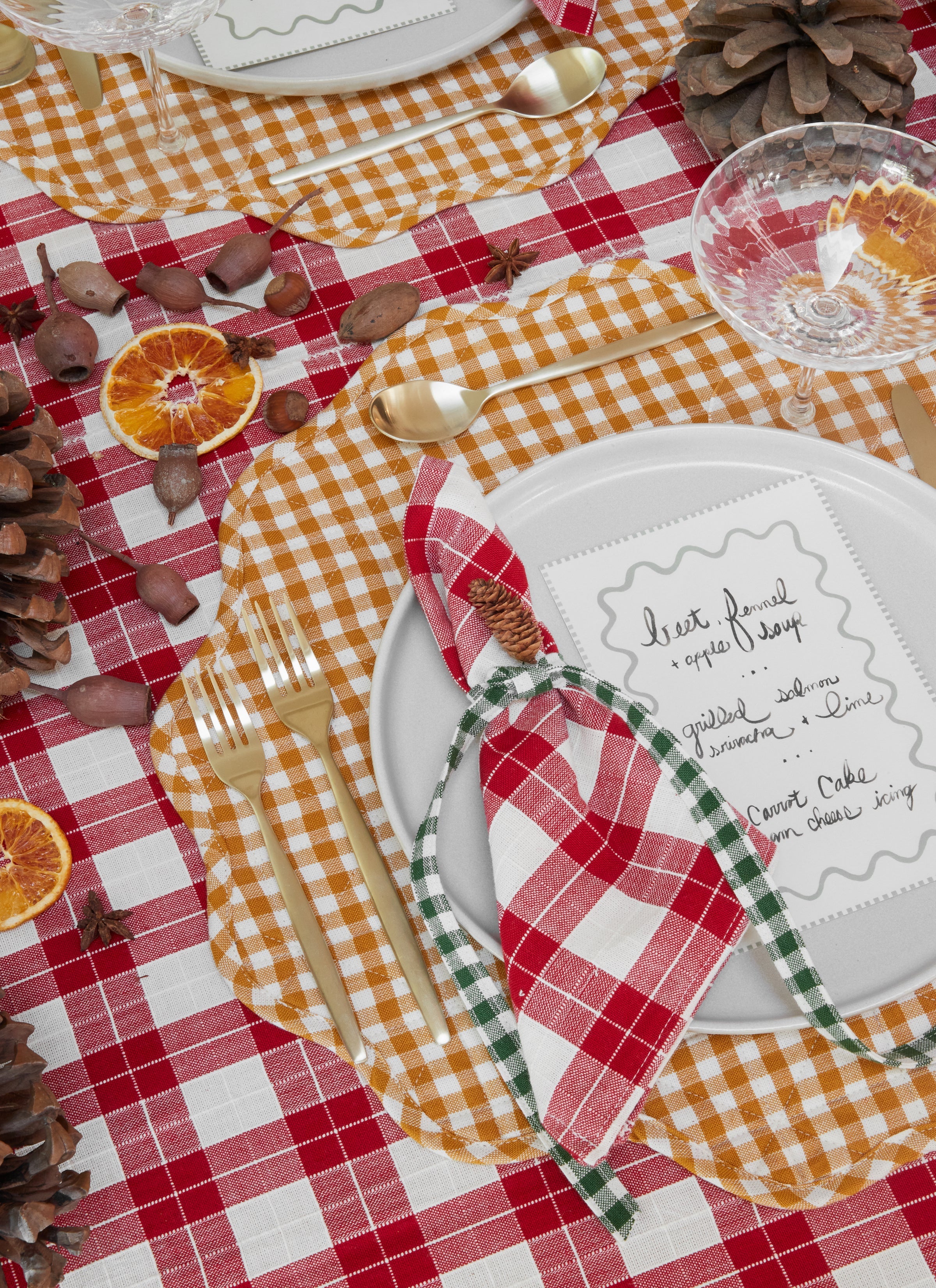 ANNABELLE PLAID - Red Napkins