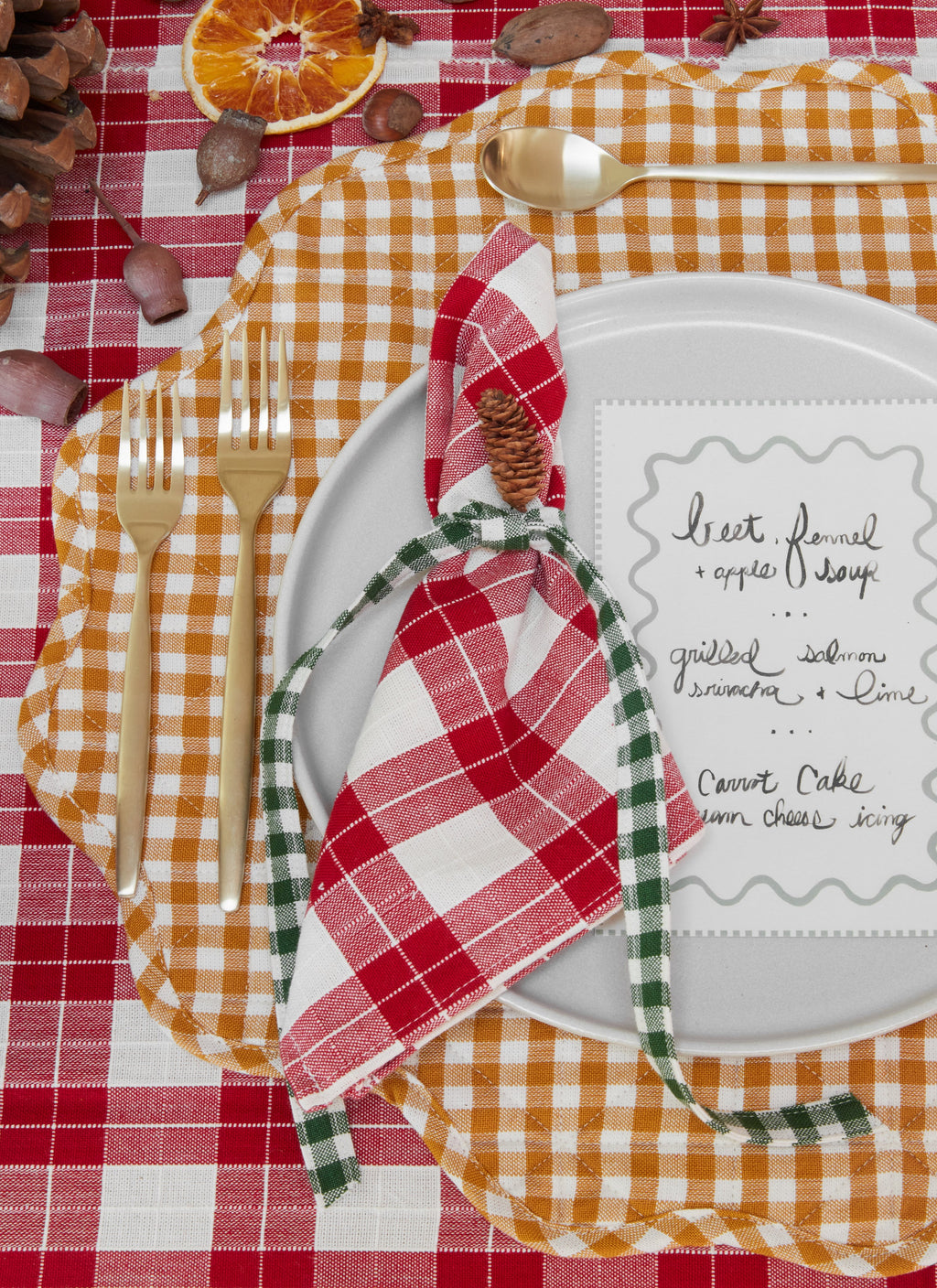 ANNABELLE PLAID - Red Napkins
