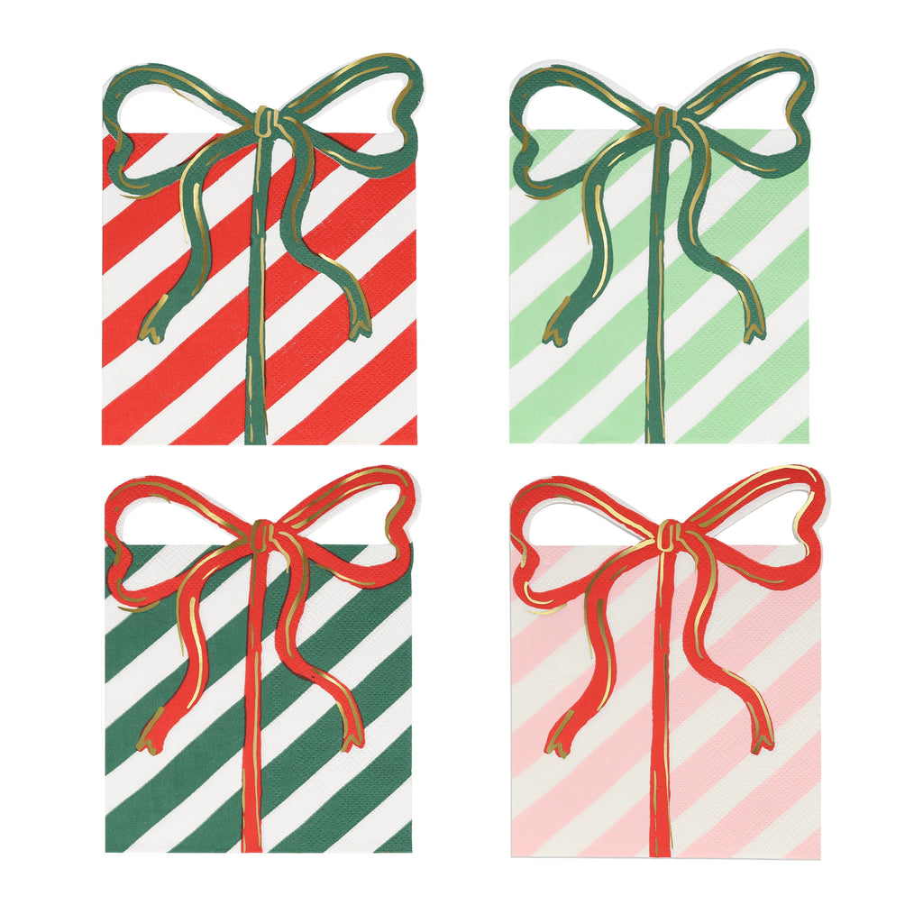 Present with Bow Napkins (x16)