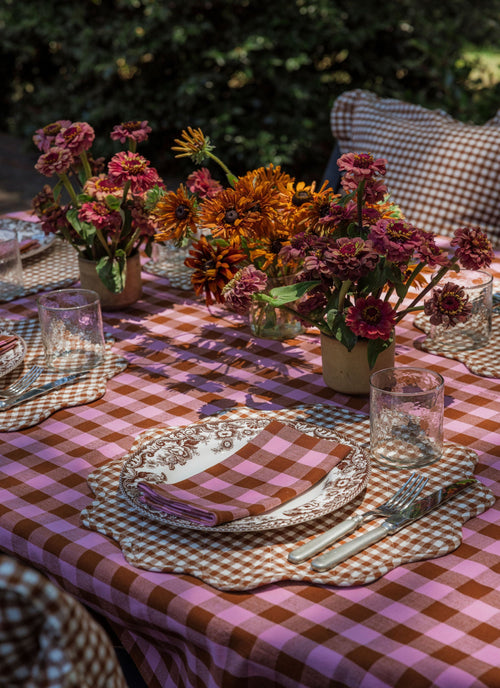 CANDY GINGHAM - Pink Tablecloth