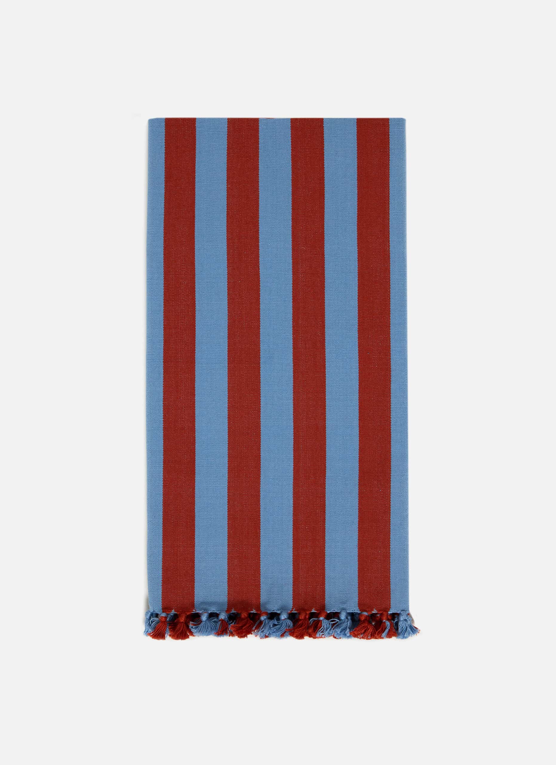 HTH x Domino MEDIUM STRIPE - Tomato & Blue Tea Towel