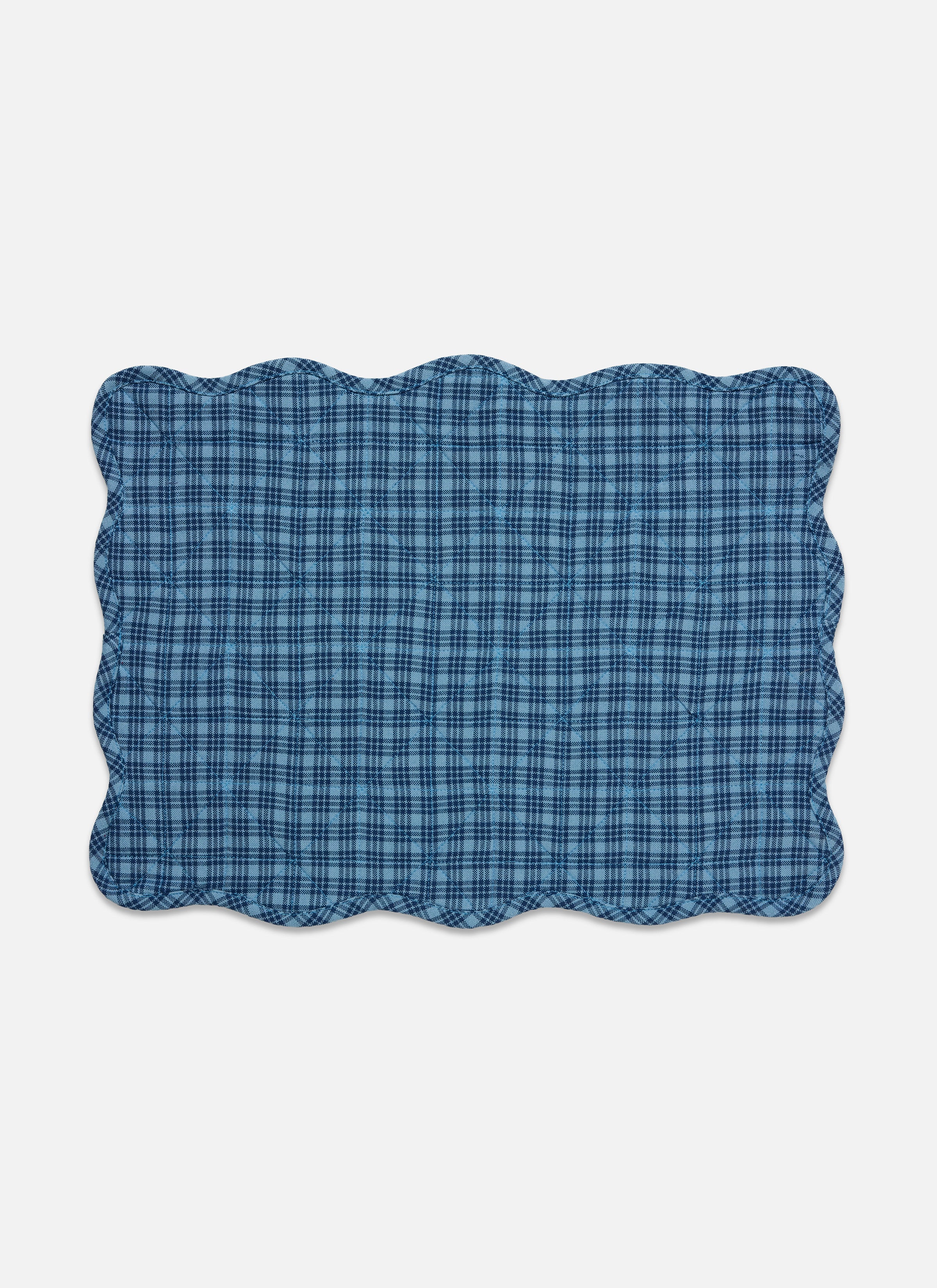 KATHERINE PLAID - Midnight Scalloped Quilted Placemat