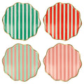 Festive Stripe Dinner Plates (x8)
