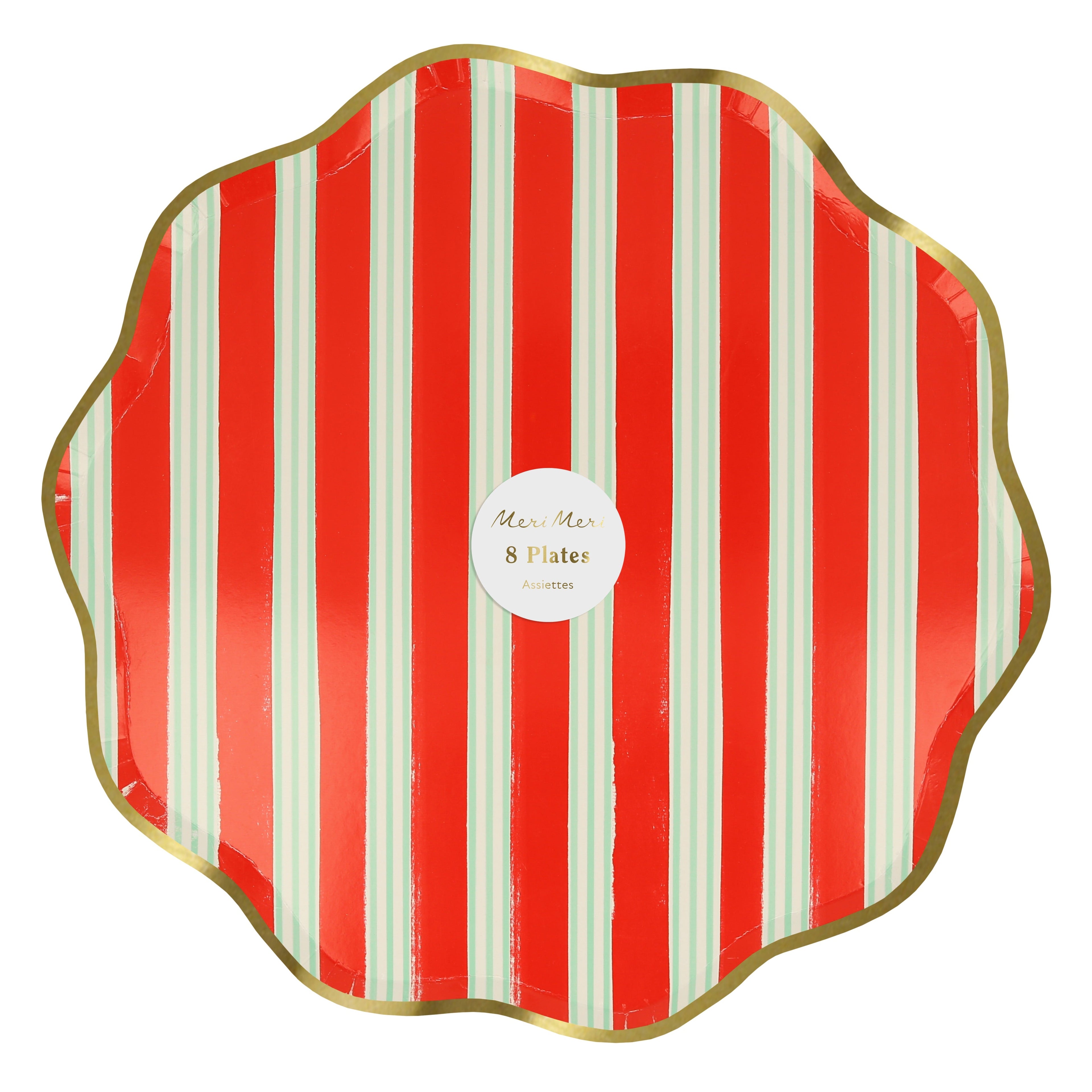 Festive Stripe Dinner Plates (x8)