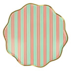 Festive Stripe Dinner Plates (x8)