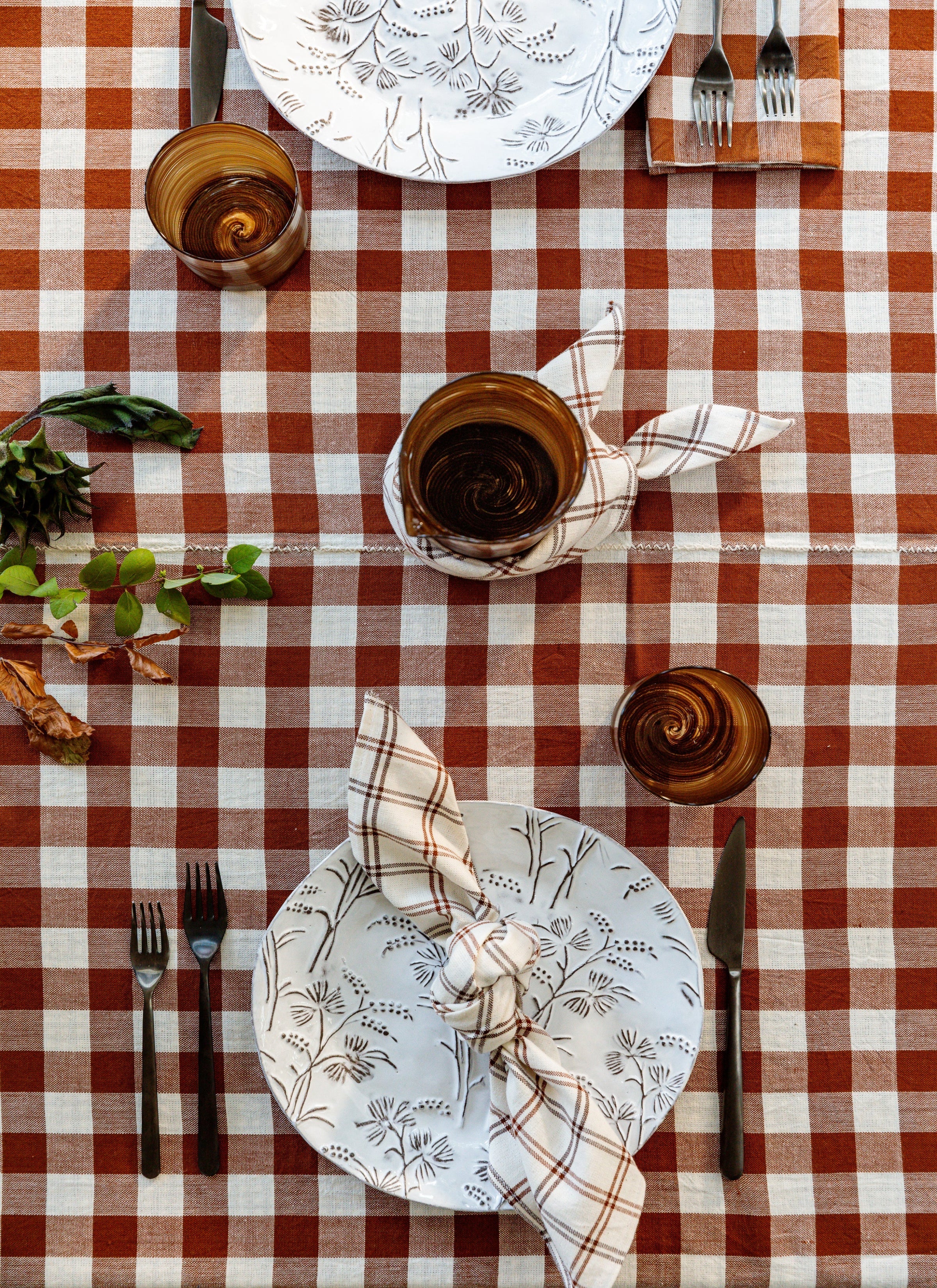 GINGHAM - Nutmeg Tablecloth