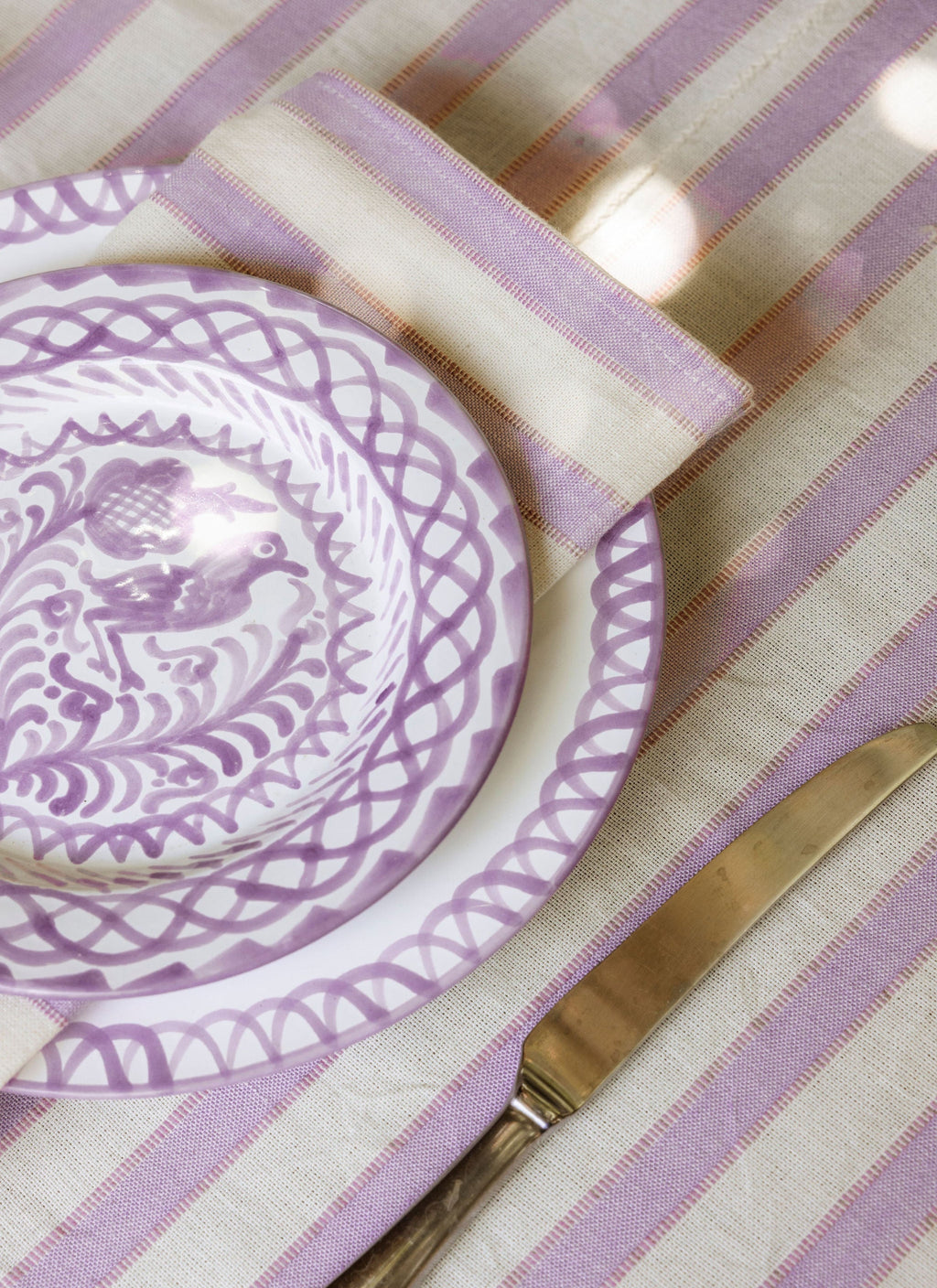 LILAC & CREAM - Stripe Napkins