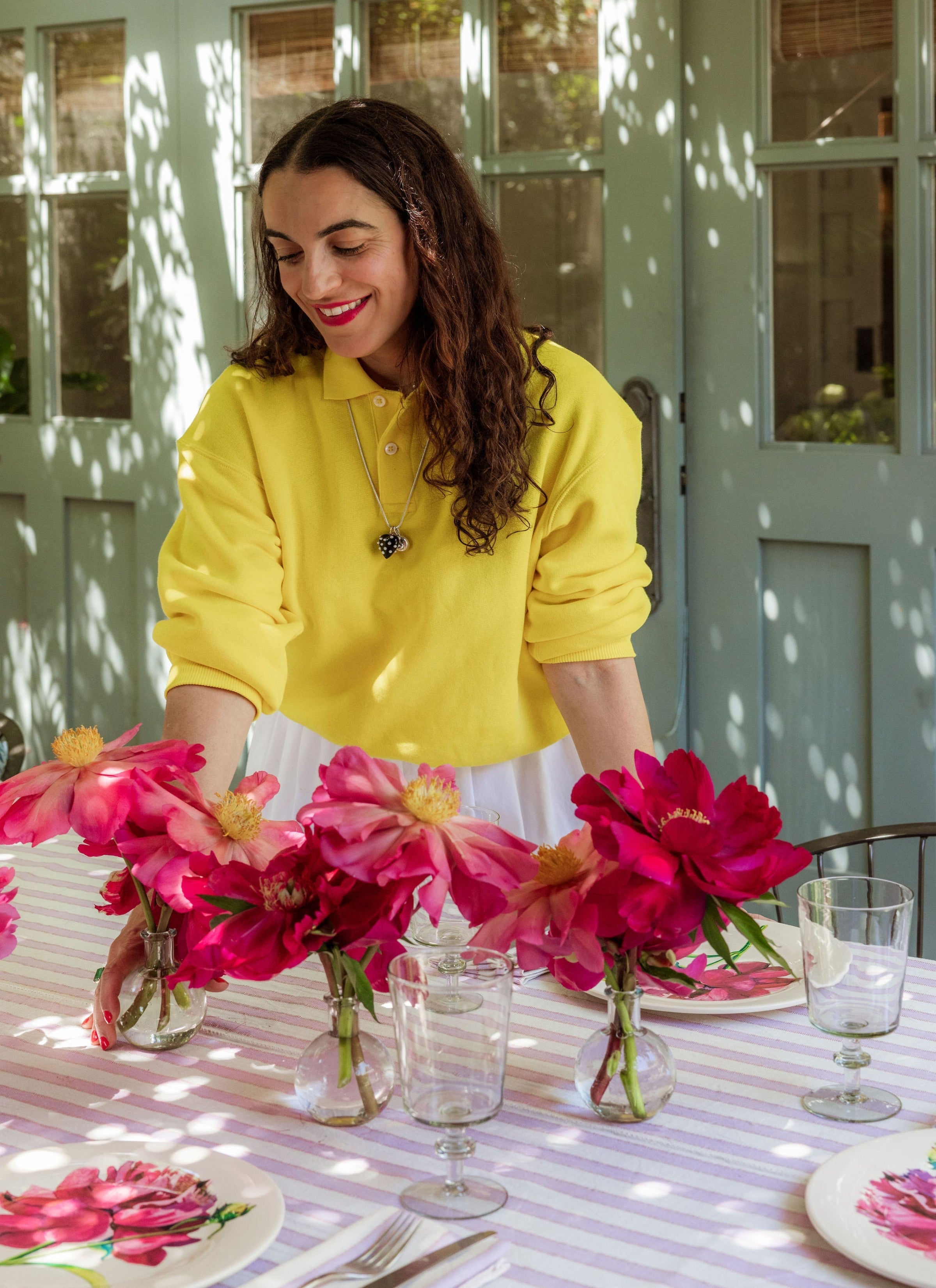 LILAC & CREAM - Stripe Tablecloth