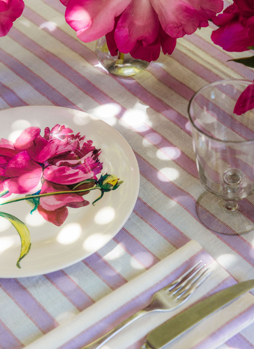 LILAC & CREAM - Stripe Tablecloth