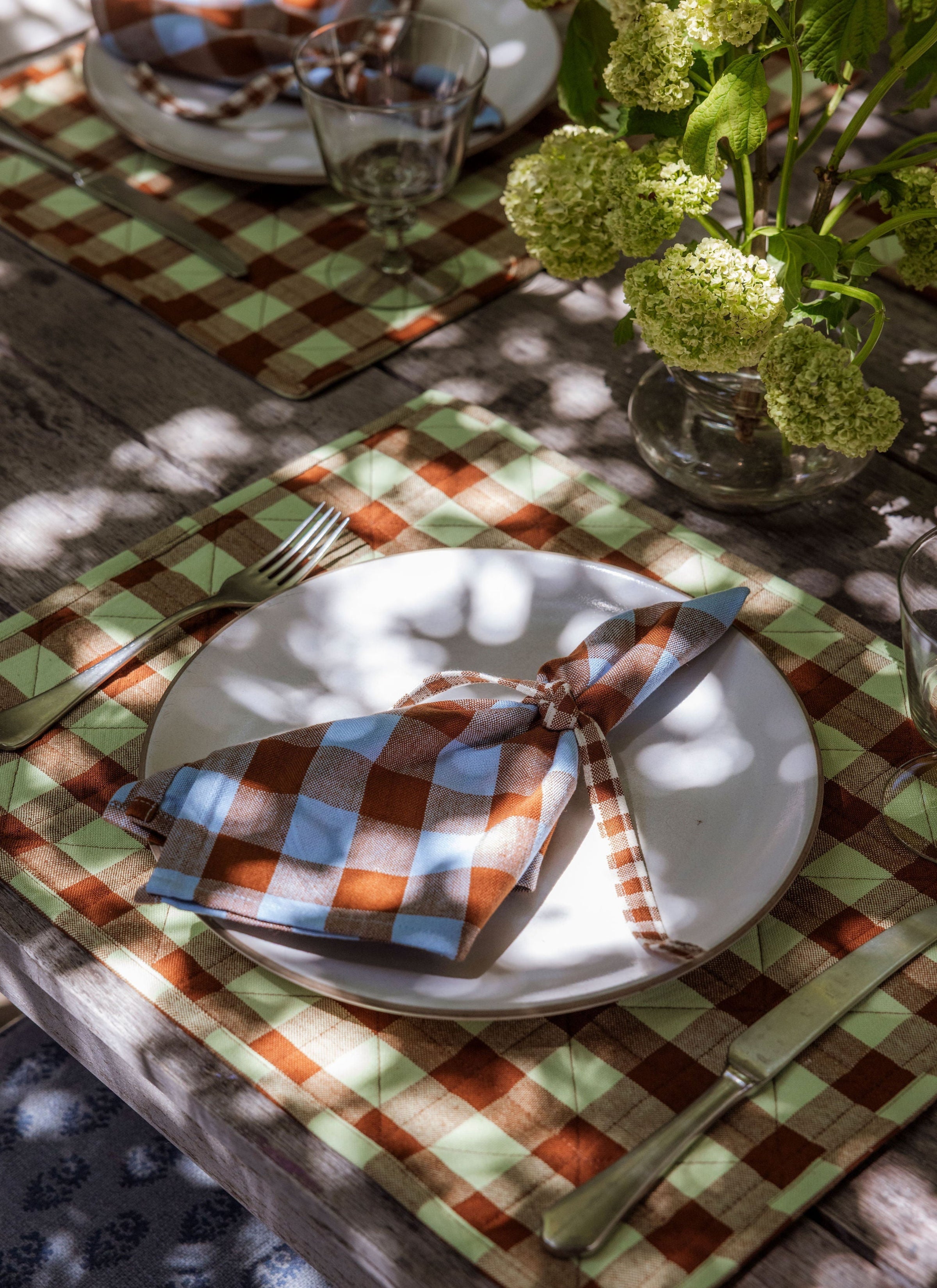 GINGHAM - Avocado Quilted Placemat