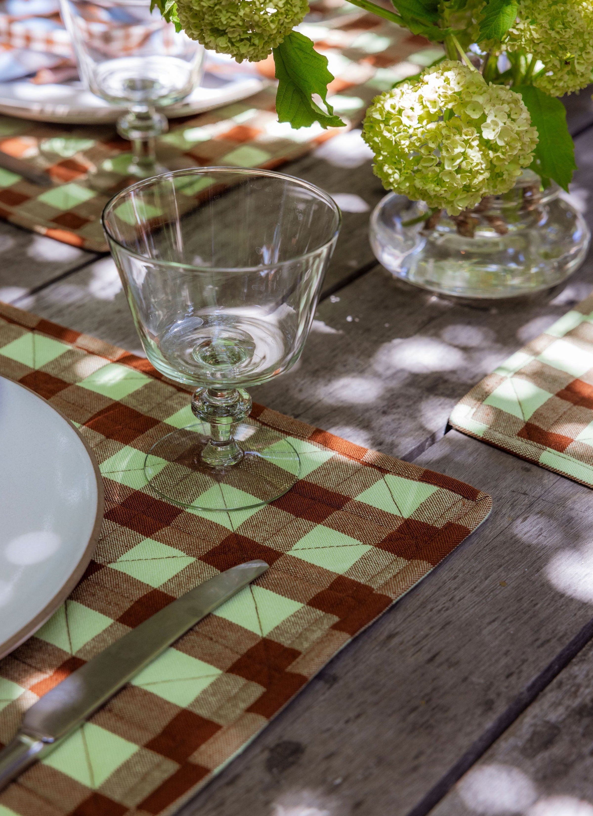 GINGHAM - Avocado Quilted Placemat