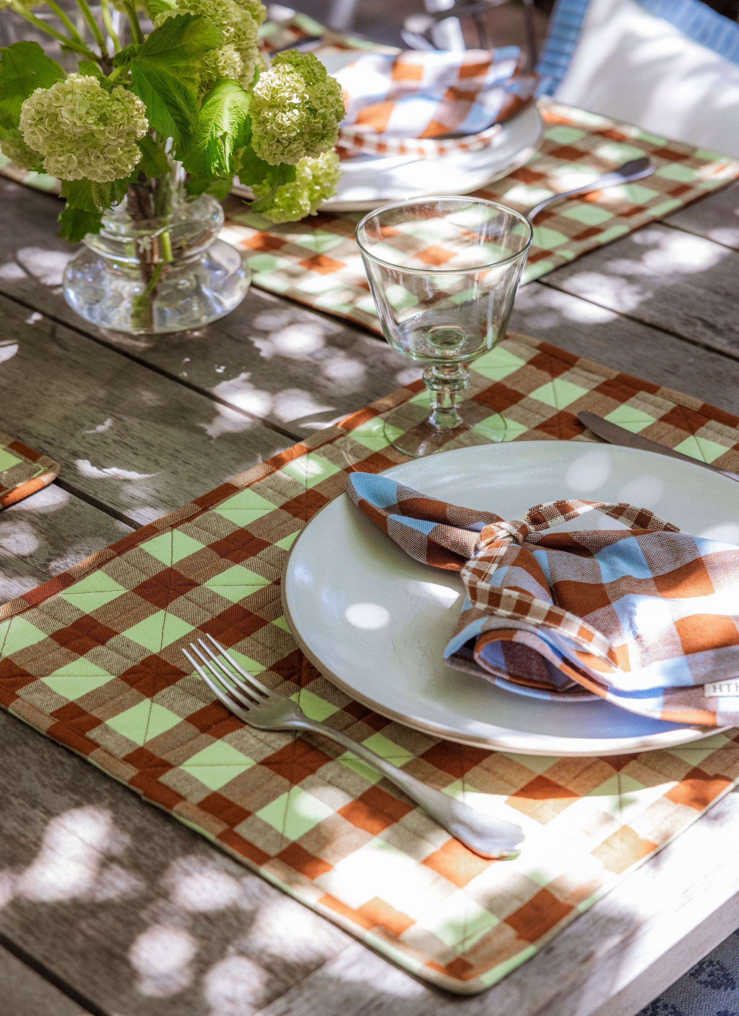 GINGHAM - Avocado Quilted Placemat