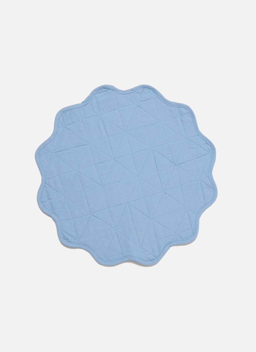 SOLID - Light Blue Quilted Scallop Edge Placemat