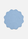 SOLID - Light Blue Quilted Scallop Edge Placemat