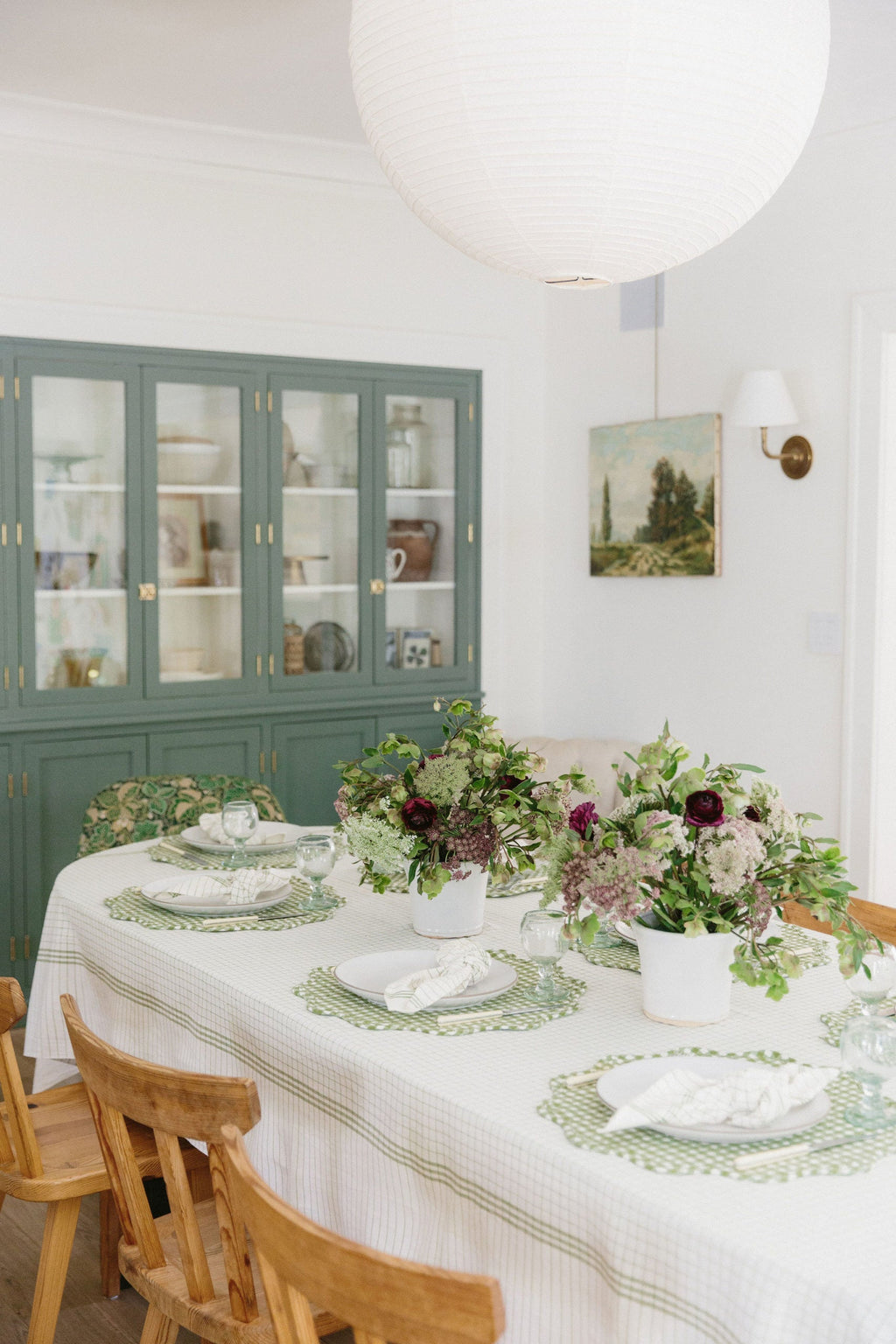 MINI GINGHAM - Olive Scalloped Edge Placemat