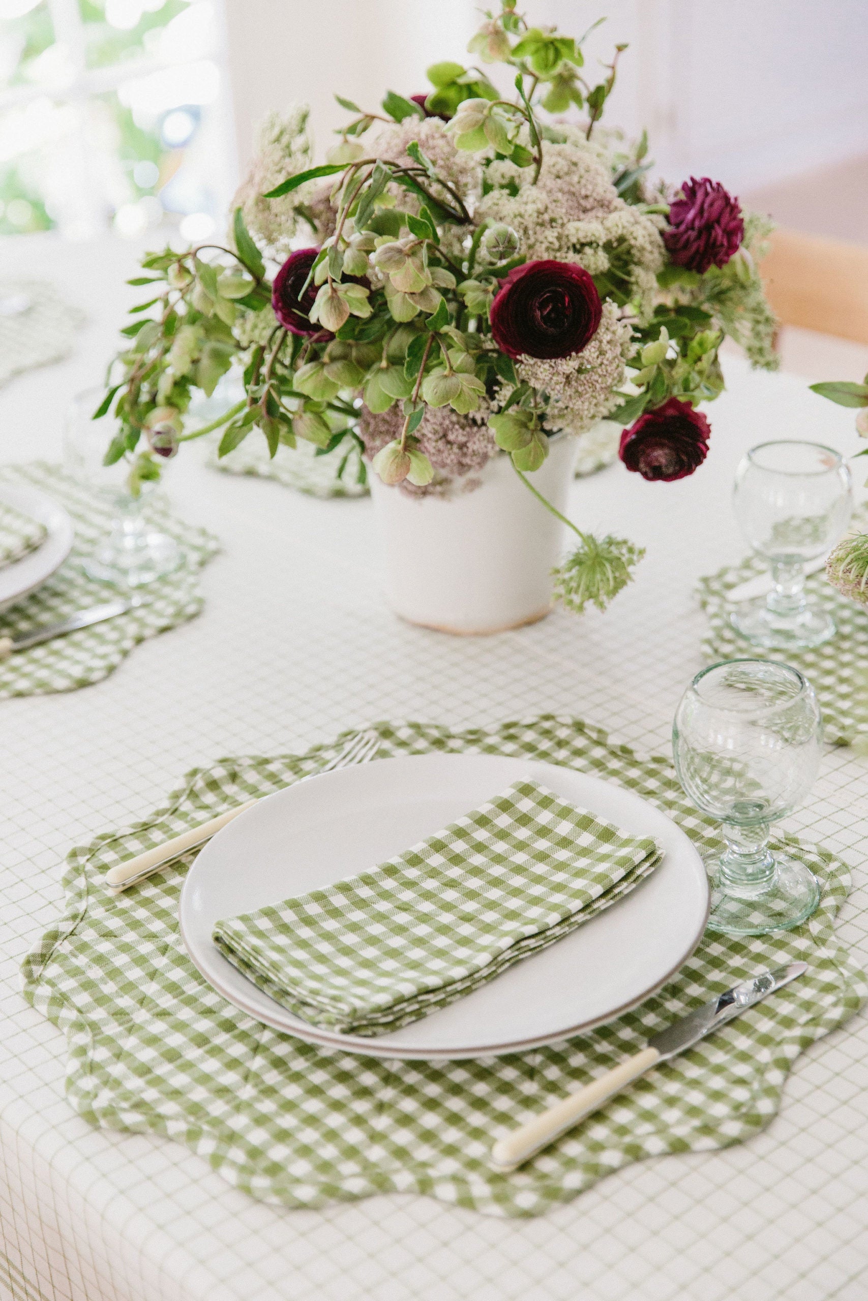 MINI GINGHAM - Olive Napkins