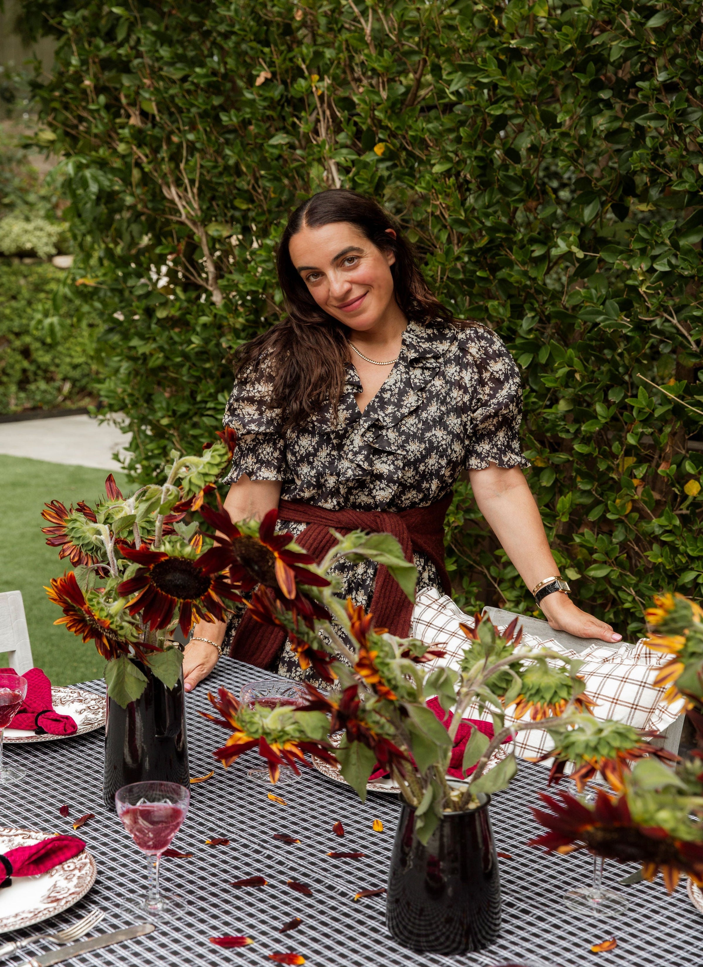 HARRISON PLAID - Black Tablecloth