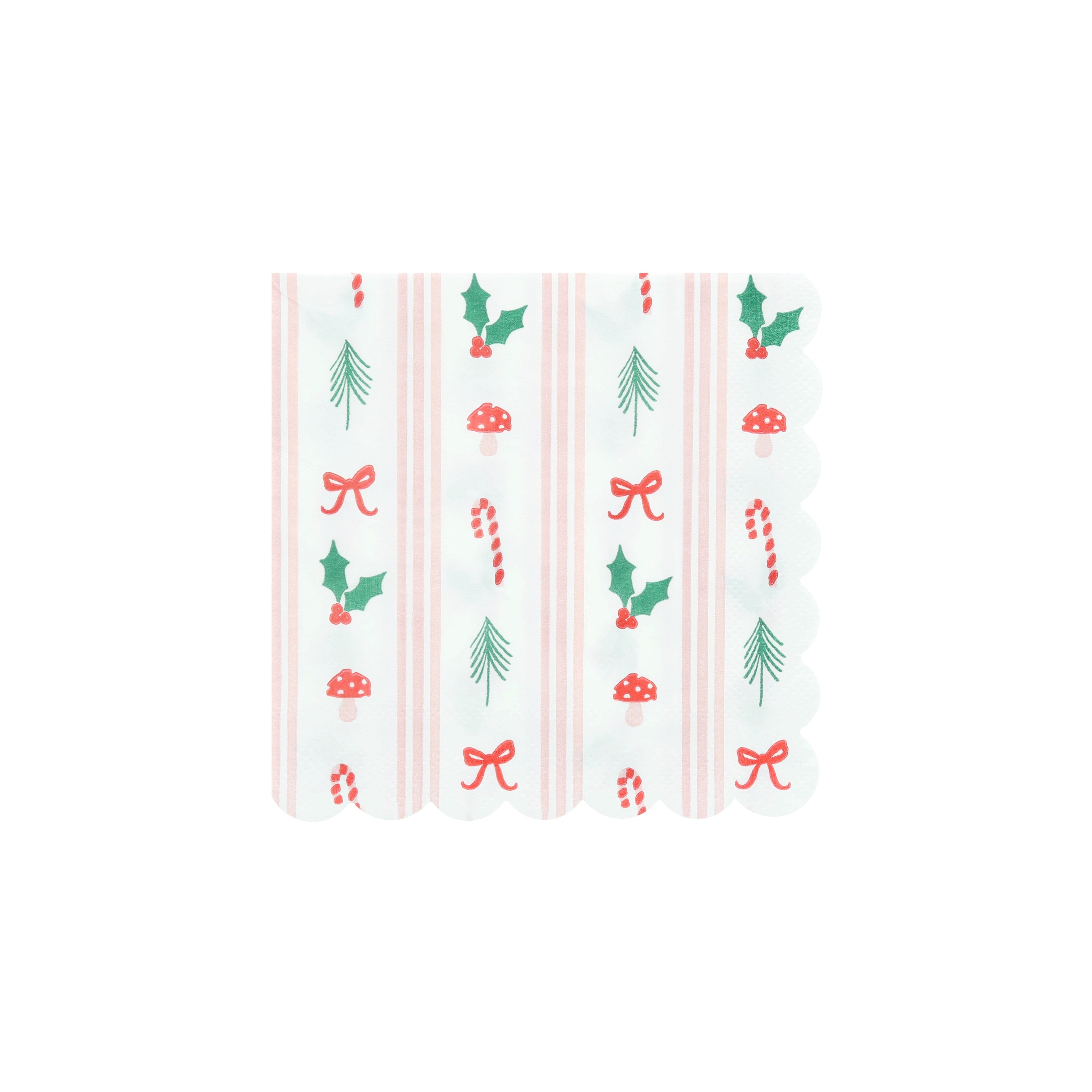 Festive Icon Stripes Small Napkins (x16)