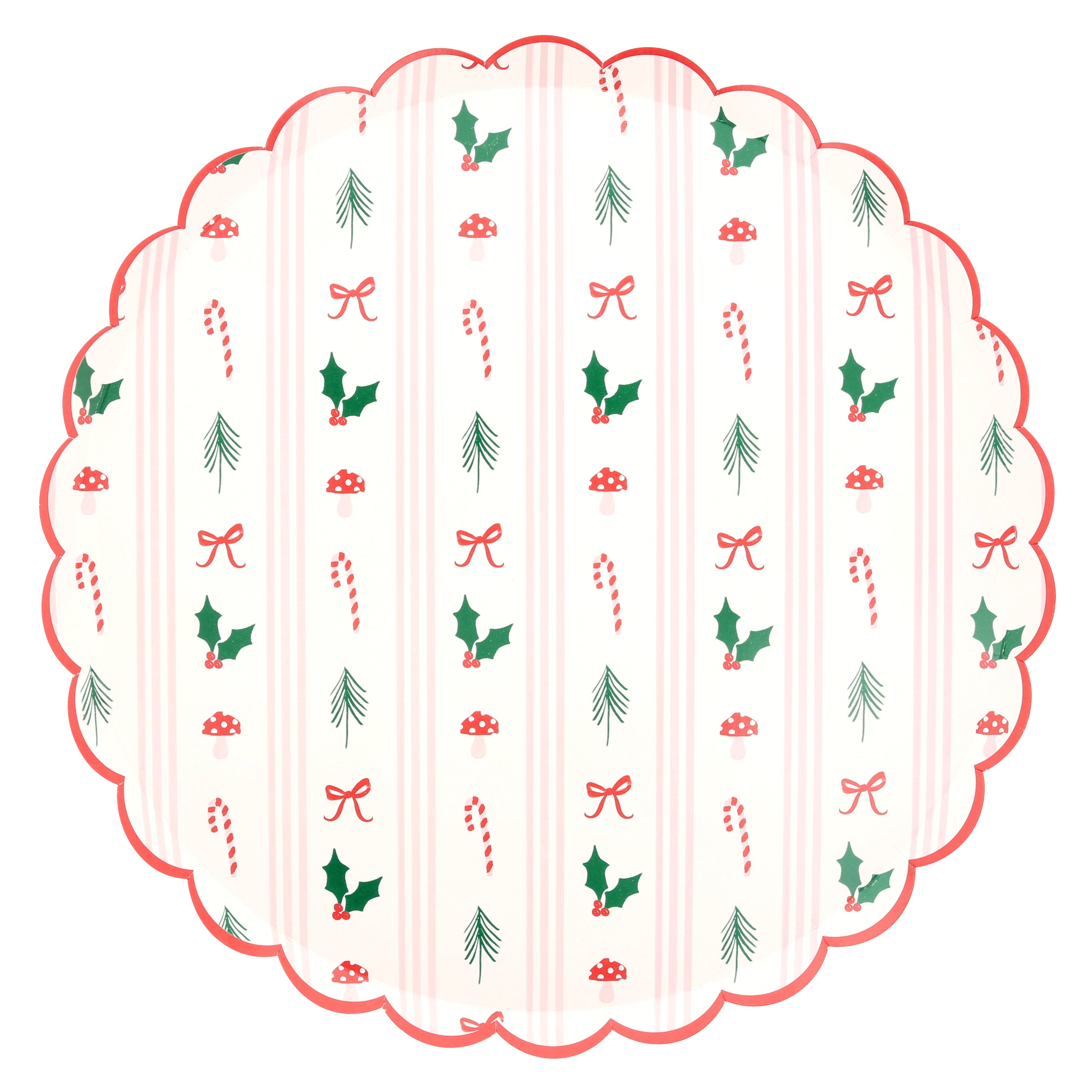 Festive Icon Stripes Dinner Plates (x8)