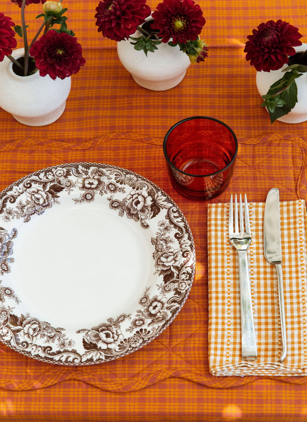 KATHERINE PLAID - Saffron Scalloped Quilted Placemat