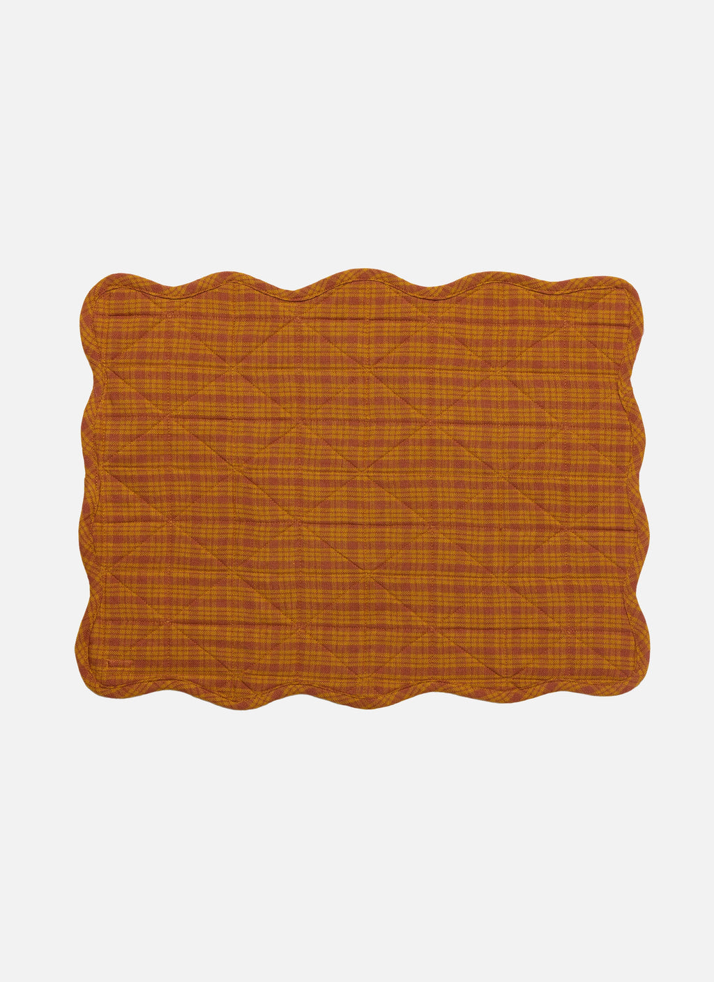 KATHERINE PLAID - Saffron Scalloped Quilted Placemat