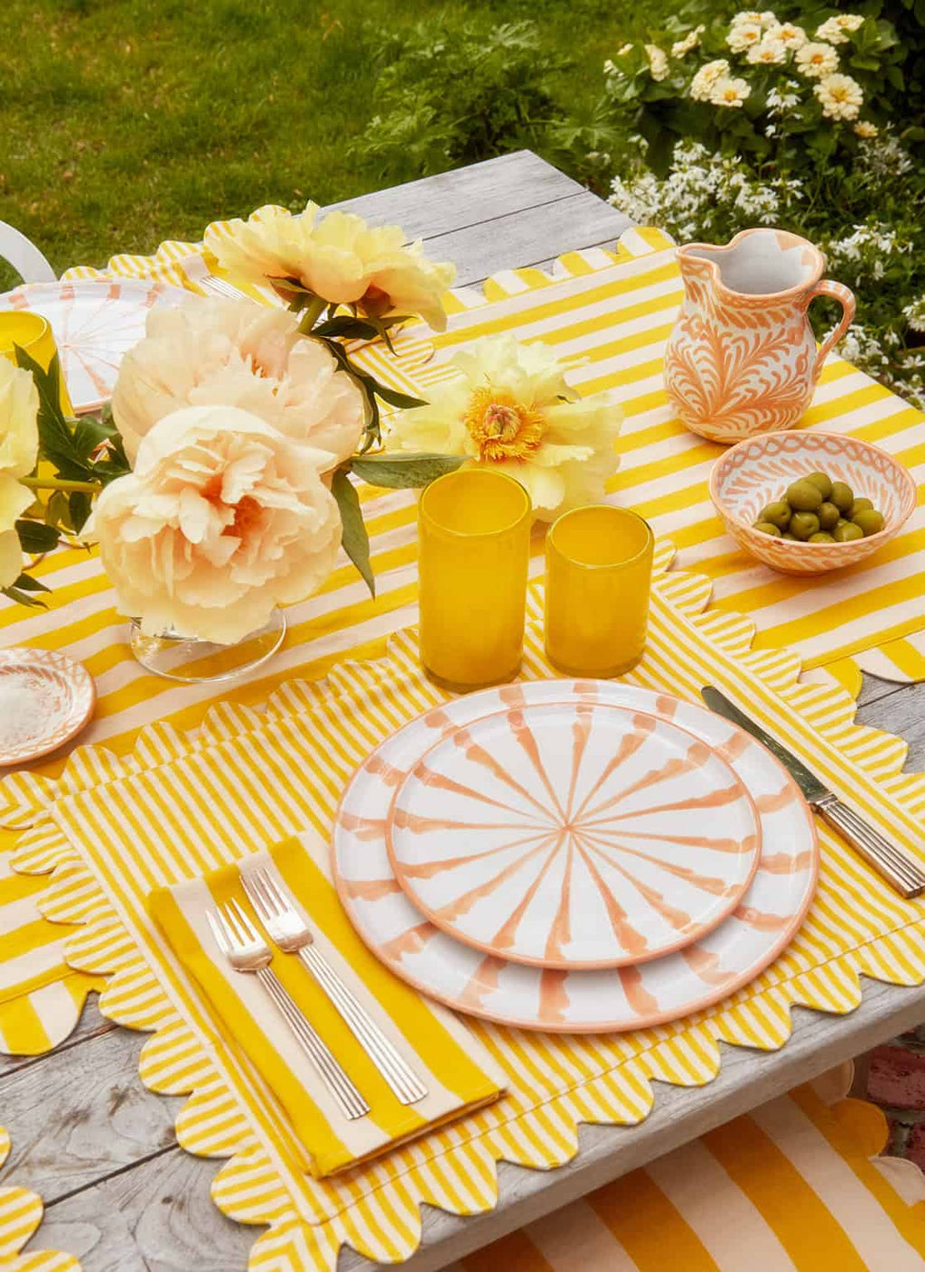 HTH x Domino MINI STRIPE -  Lemon & Sand Placemat