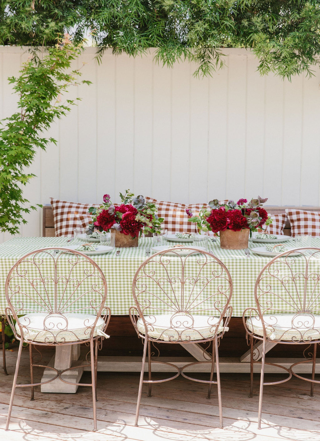 MINI GINGHAM - Olive Tablecloth