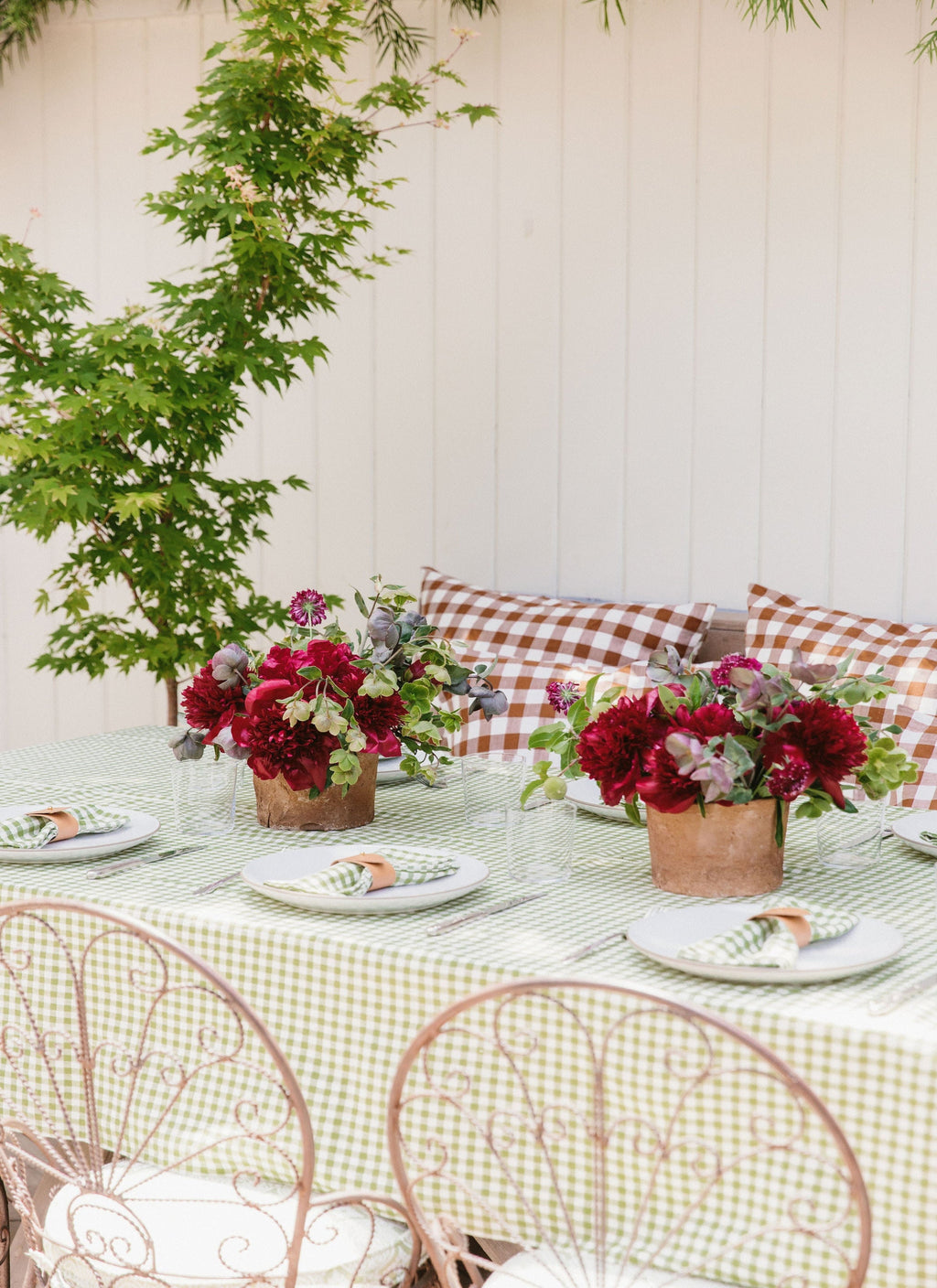 MINI GINGHAM - Olive Tablecloth
