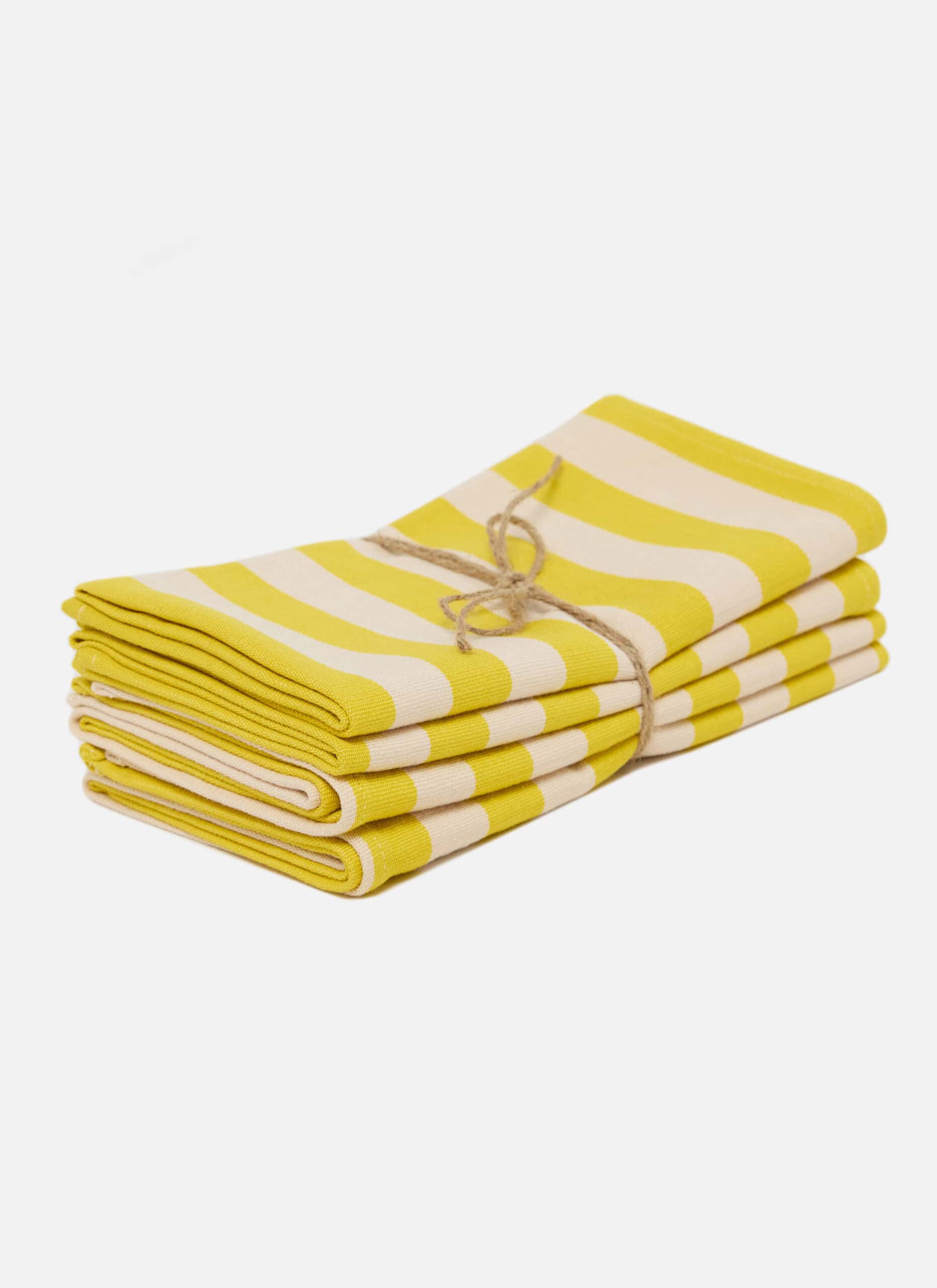 HTH x Domino MEDIUM STRIPE - Lemon & Sand Napkins