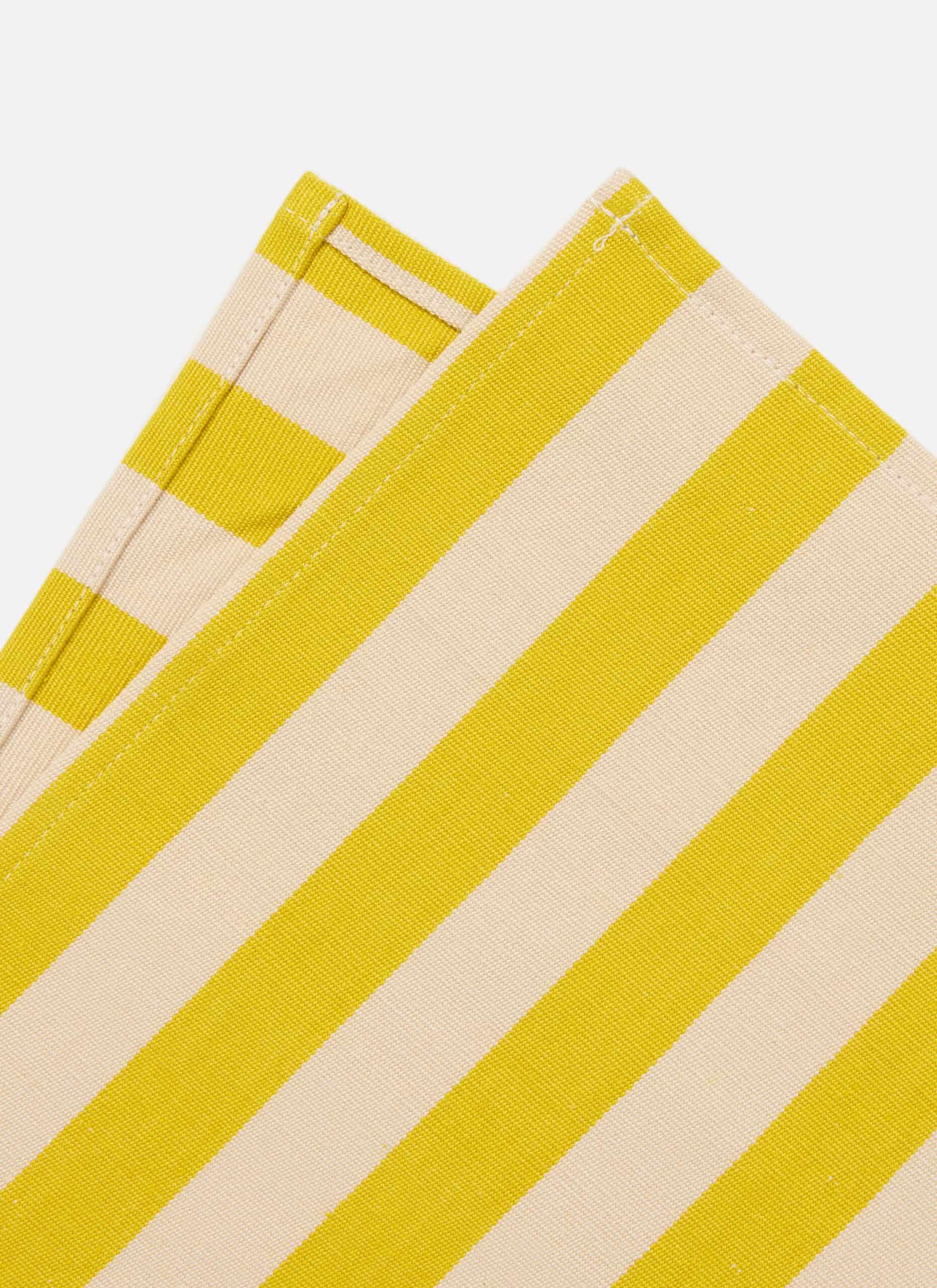 HTH x Domino MEDIUM STRIPE - Lemon & Sand Napkins