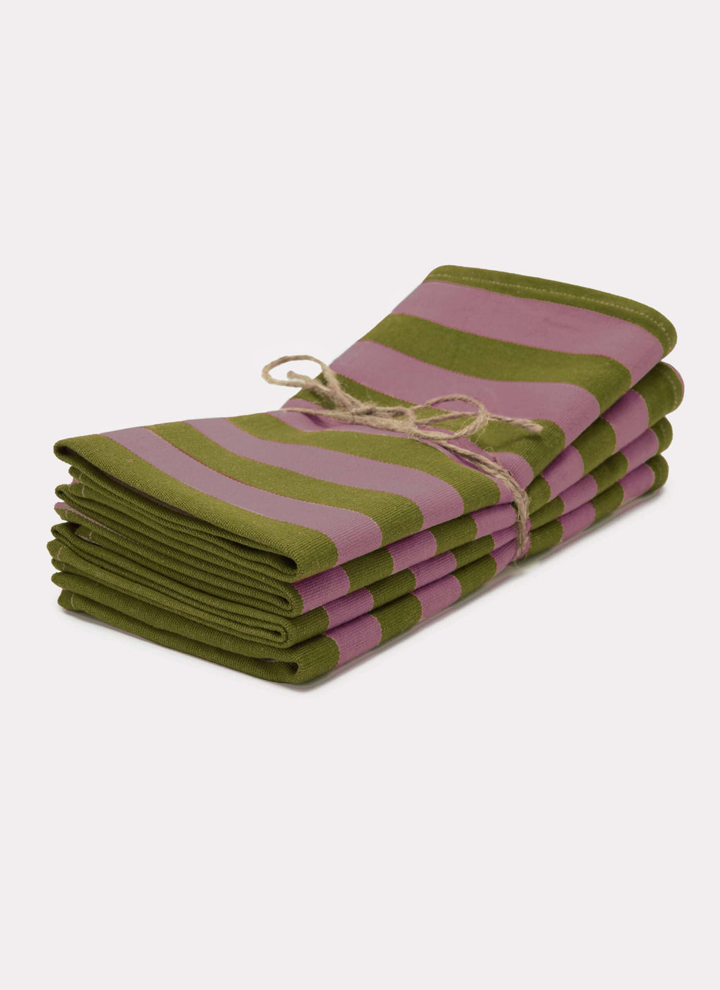 HTH x Domino MEDIUM STRIPE - Lilac & Moss Napkins