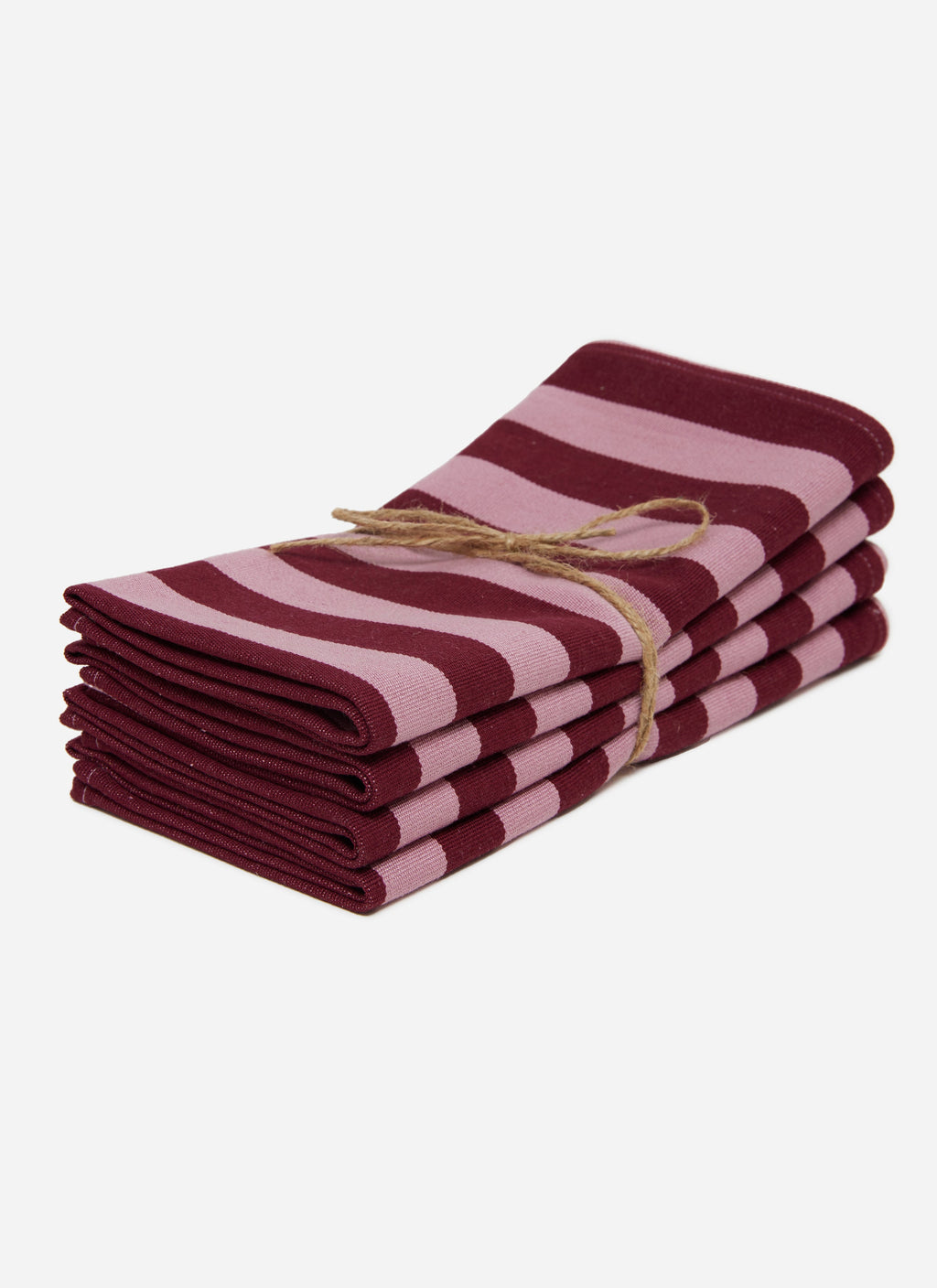 HTH x Domino MEDIUM STRIPE - Lilac & Pomegranate Napkins