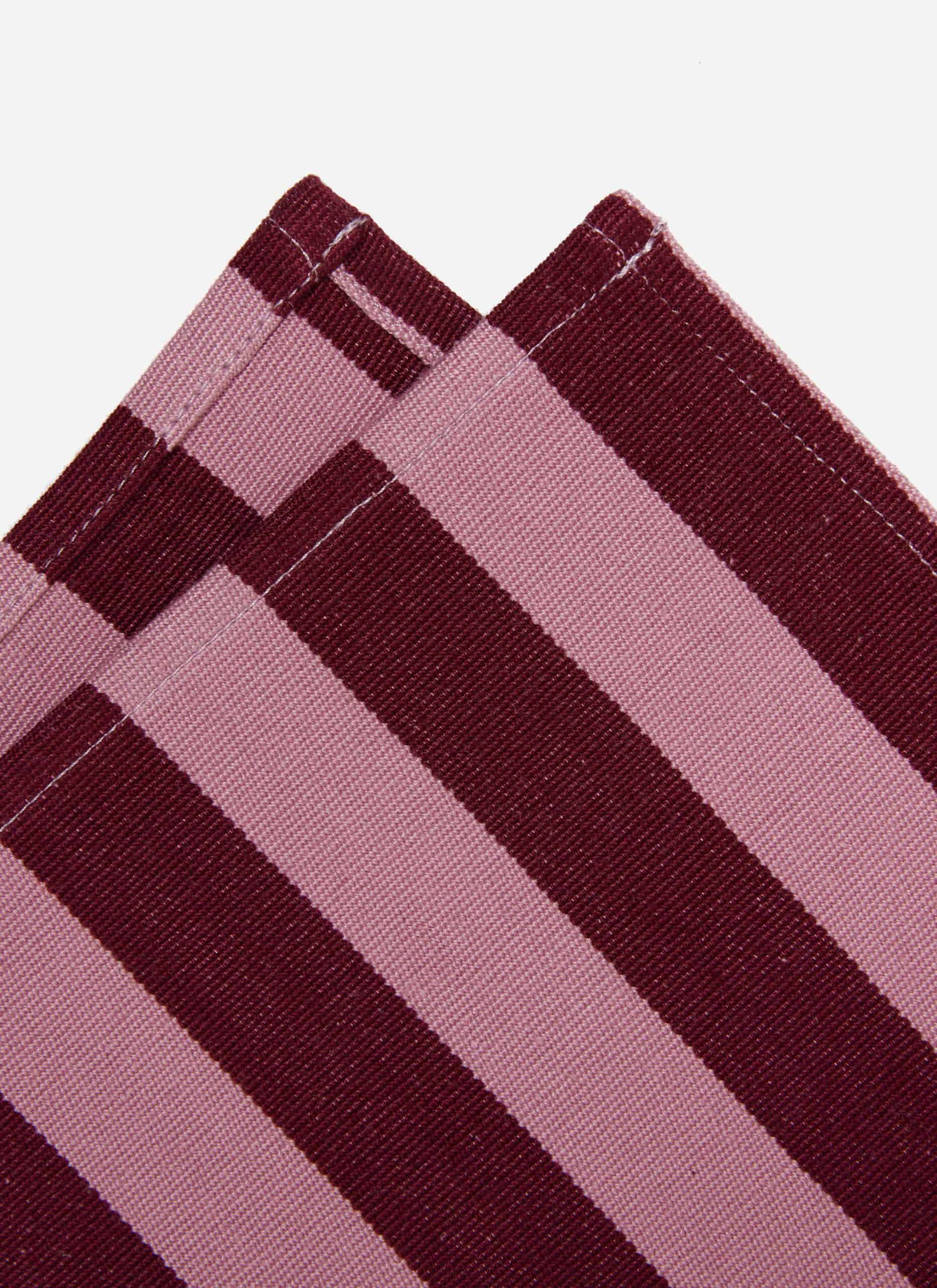 HTH x Domino MEDIUM STRIPE - Lilac & Pomegranate Napkins