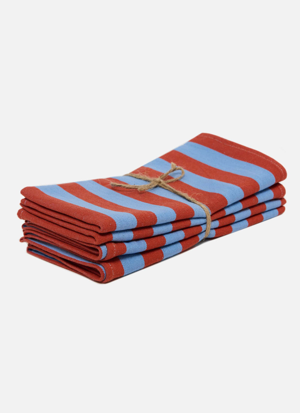 HTH x Domino MEDIUM STRIPE -  Tomato & Blue Napkins
