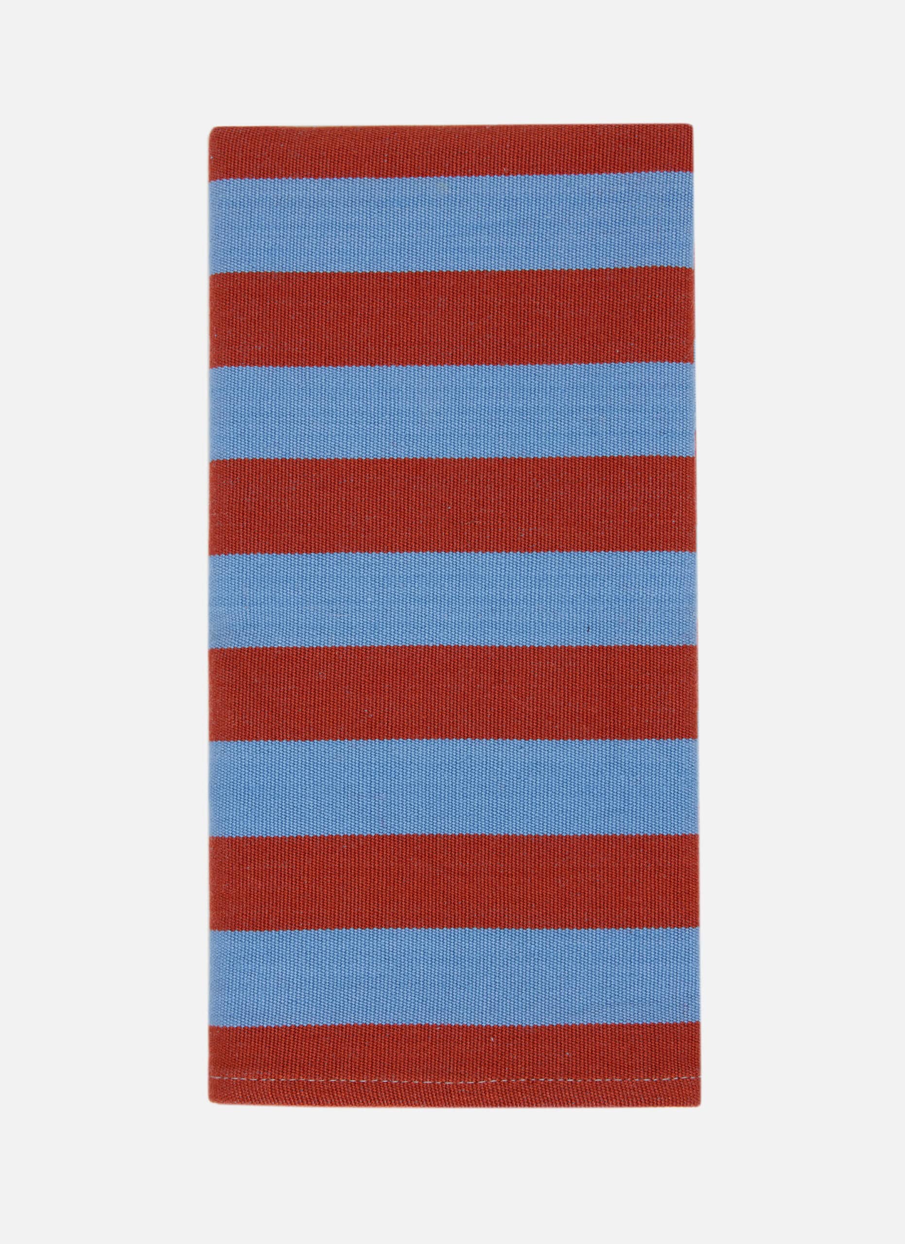 HTH x Domino MEDIUM STRIPE -  Tomato & Blue Napkins