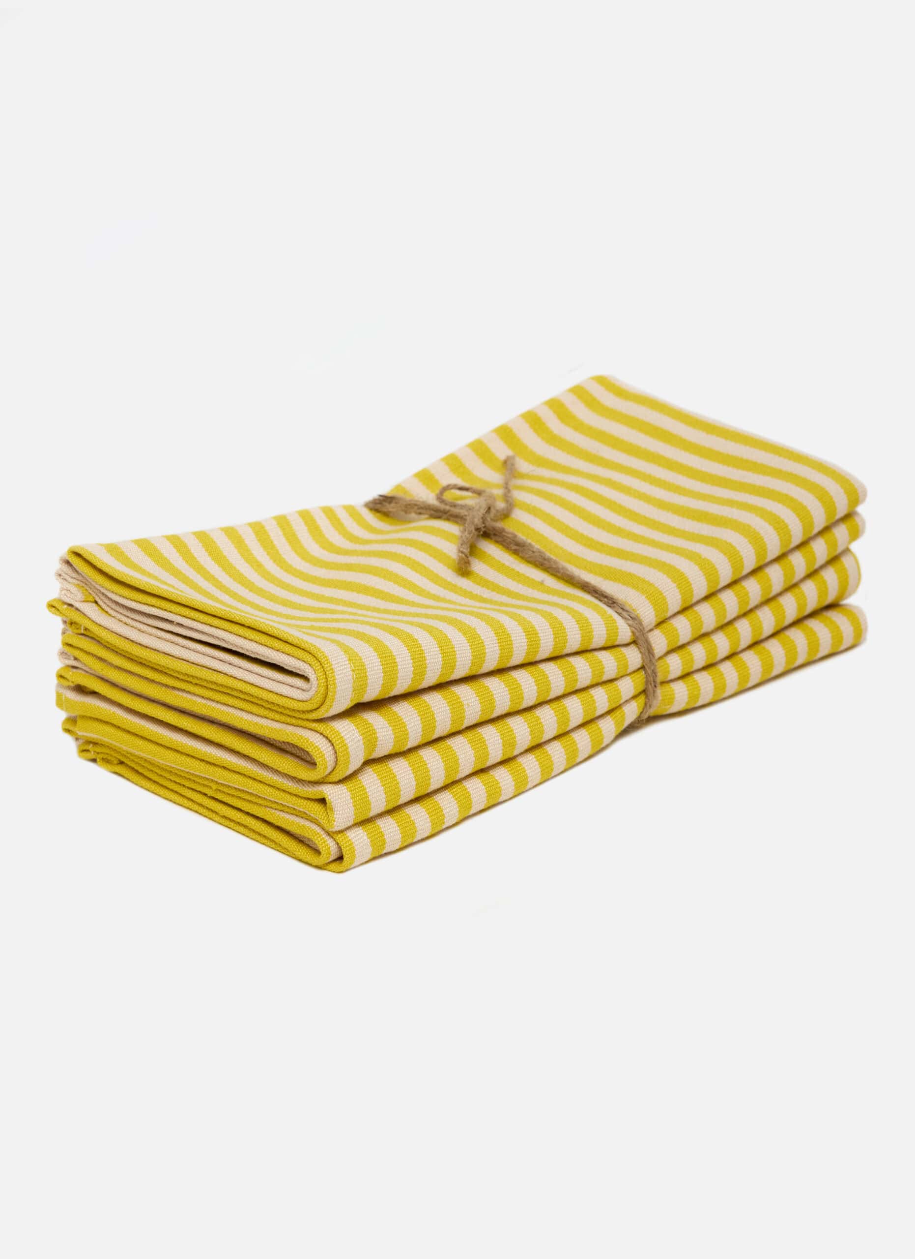 HTH x Domino MINI STRIPE - Lemon & Sand Napkins