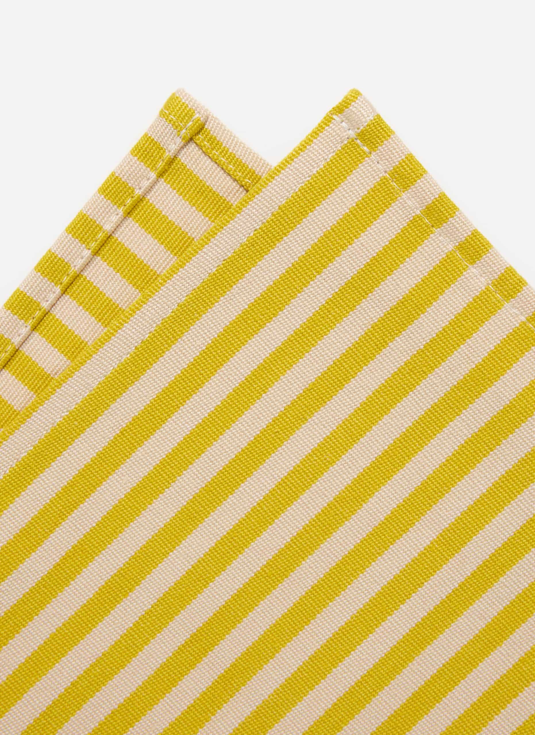 HTH x Domino MINI STRIPE - Lemon & Sand Napkins