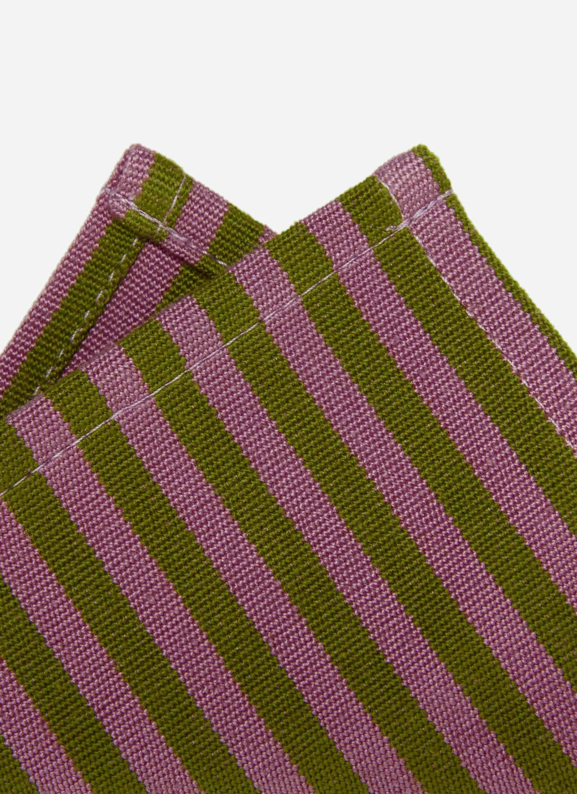 HTH x Domino MINI STRIPE - Lilac & Moss Cocktail Napkins