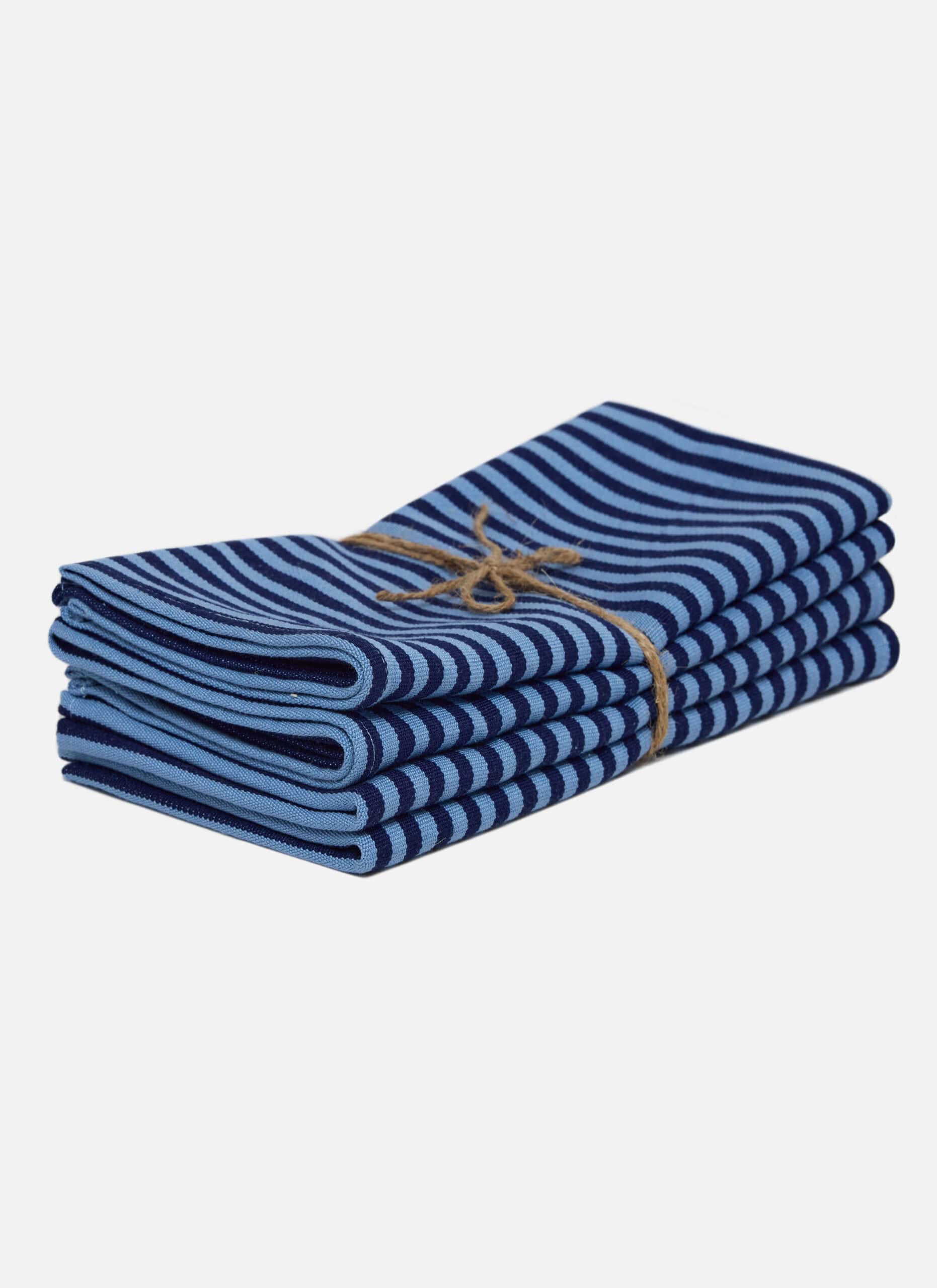 HTH x Domino MINI STRIPE -  Navy & Blue Napkins