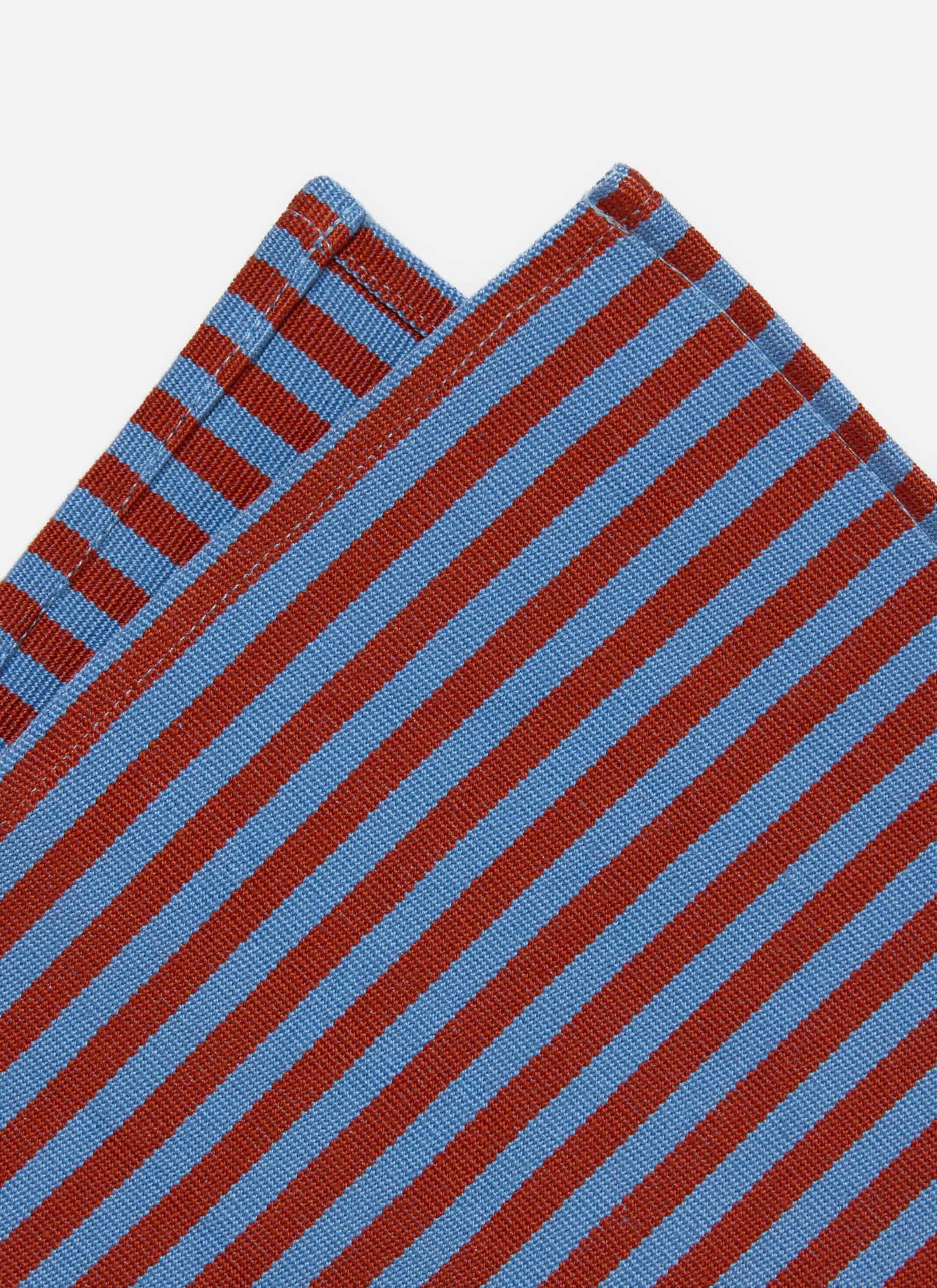 HTH x Domino MINI STRIPE - Tomato & Blue Napkins