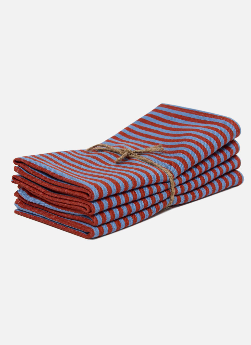 HTH x Domino MINI STRIPE - Tomato & Blue Napkins